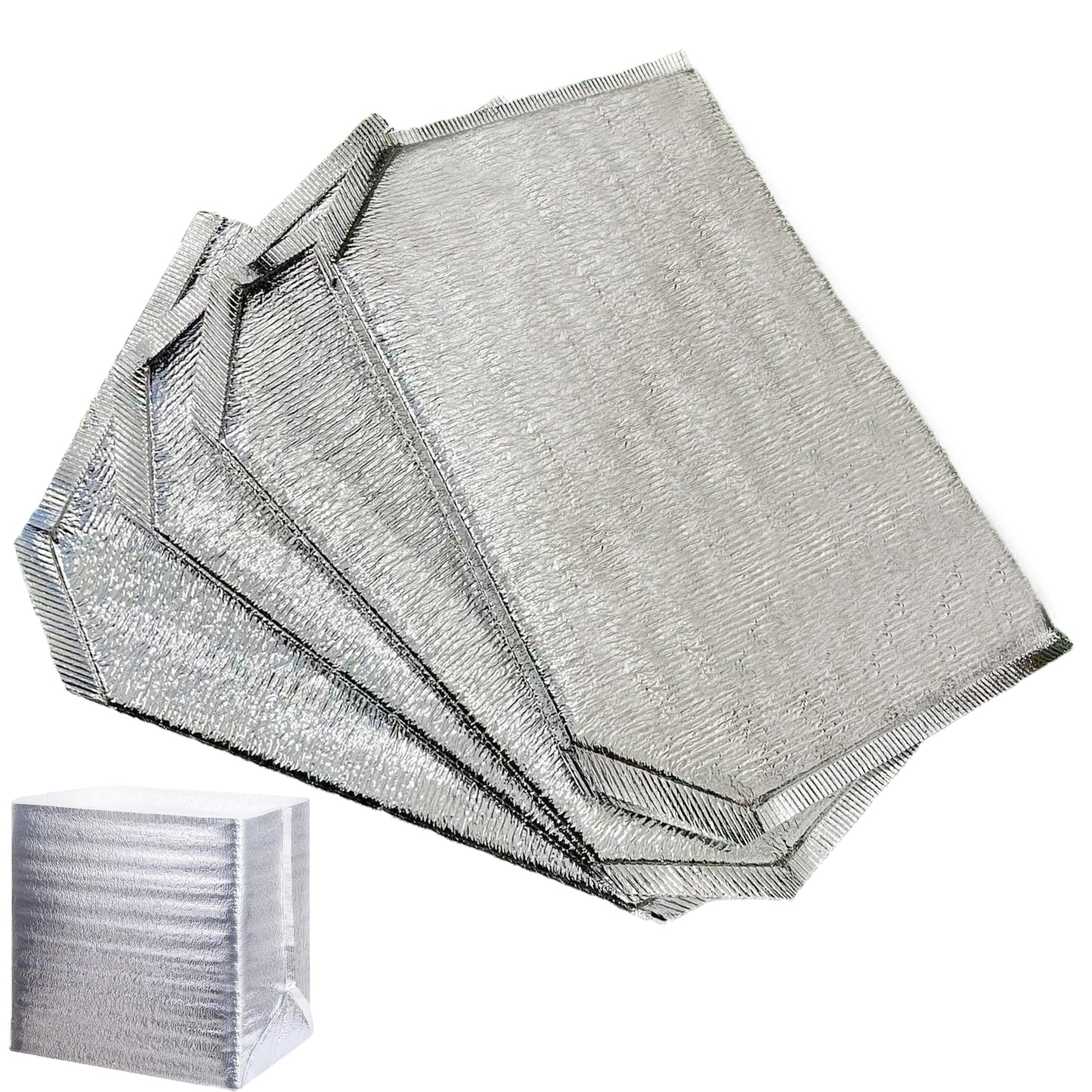 4 PACKS Reusable Insulation Bags Thermal Box Liners ,14 x 9.2 x 13.2 in Foil Thermal Box Liners for Takeaway packing insulation， Lunch Box Shopping Bag Insulation Lining Waterproof Insulation Package