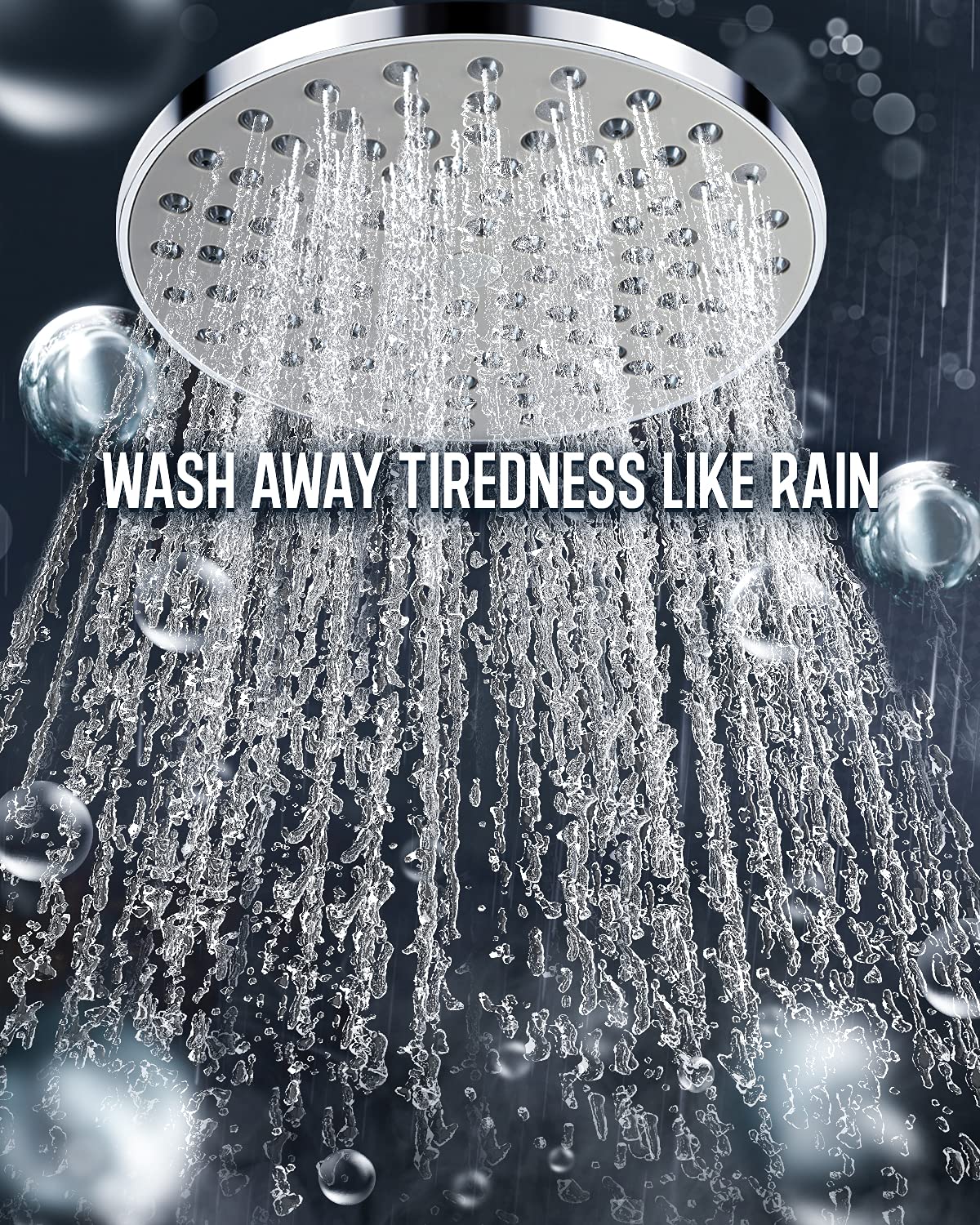 High Pressure 8" Rainfall Shower Head and Handheld Shower Heads Combo, with 60" Hose, Punch-Free, Dual Powerful Shower Spray Detachable with Holder, Chrome, Regulator fit for High, Low Water Flow