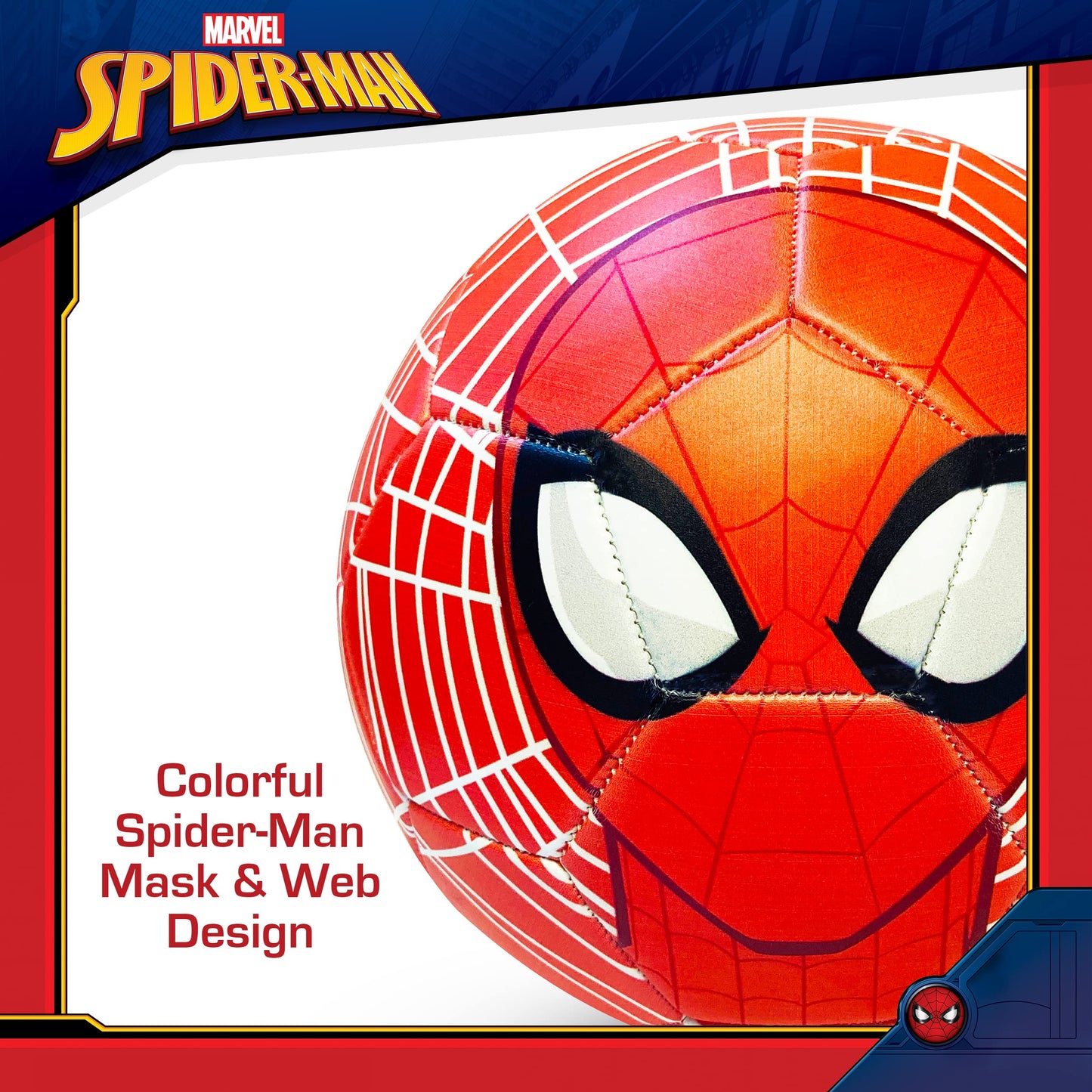Capelli Sport Marvel Spider-Man Soccer Ball, Mask and Webs Design Youth Kids Futbol, Multi, Size 5, Red Combo