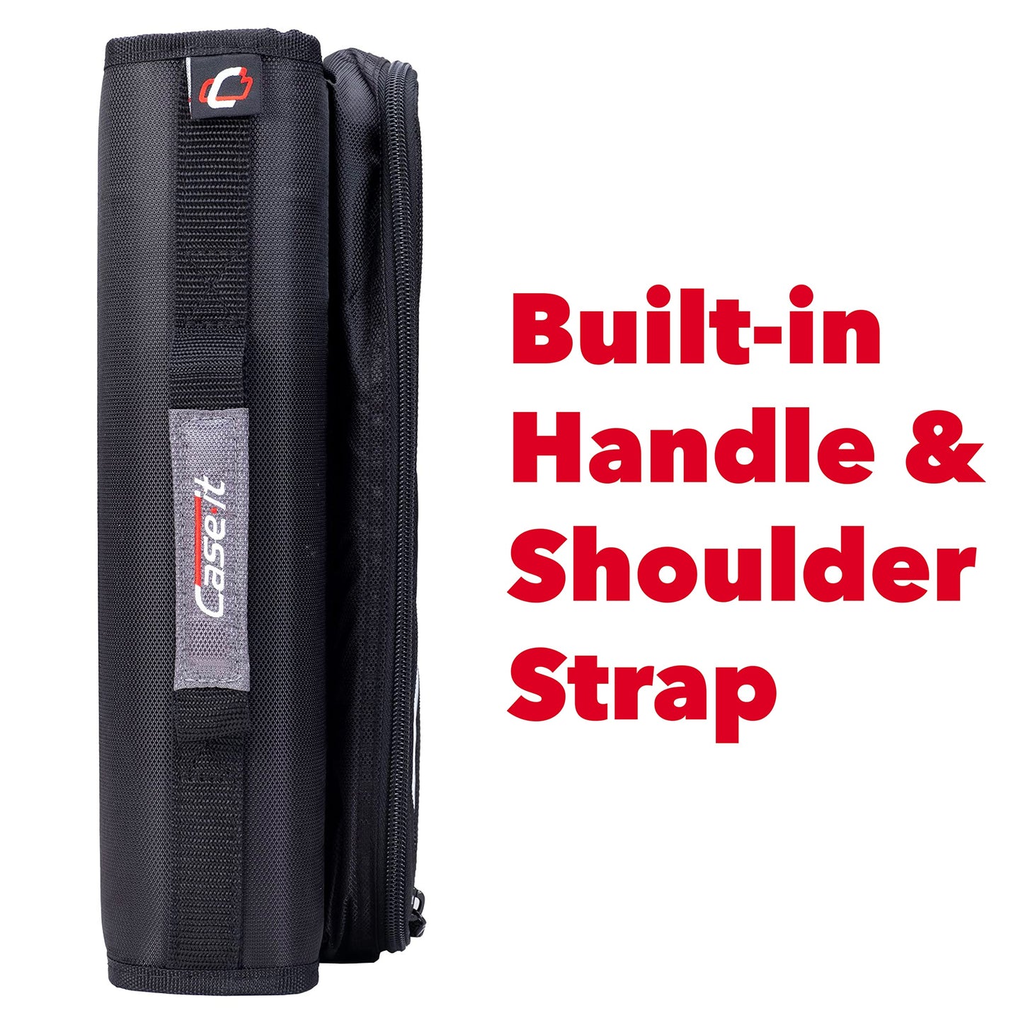 Case-it Universal Zipper Binder | 2-Inch O-Rings, 13-Inch Laptop/Tablet Padded Pocket, 400 Sheet Capacity, Multiple Storage Pockets & Shoulder Strap | School & Office Organizer | LT-007 Mint Blue