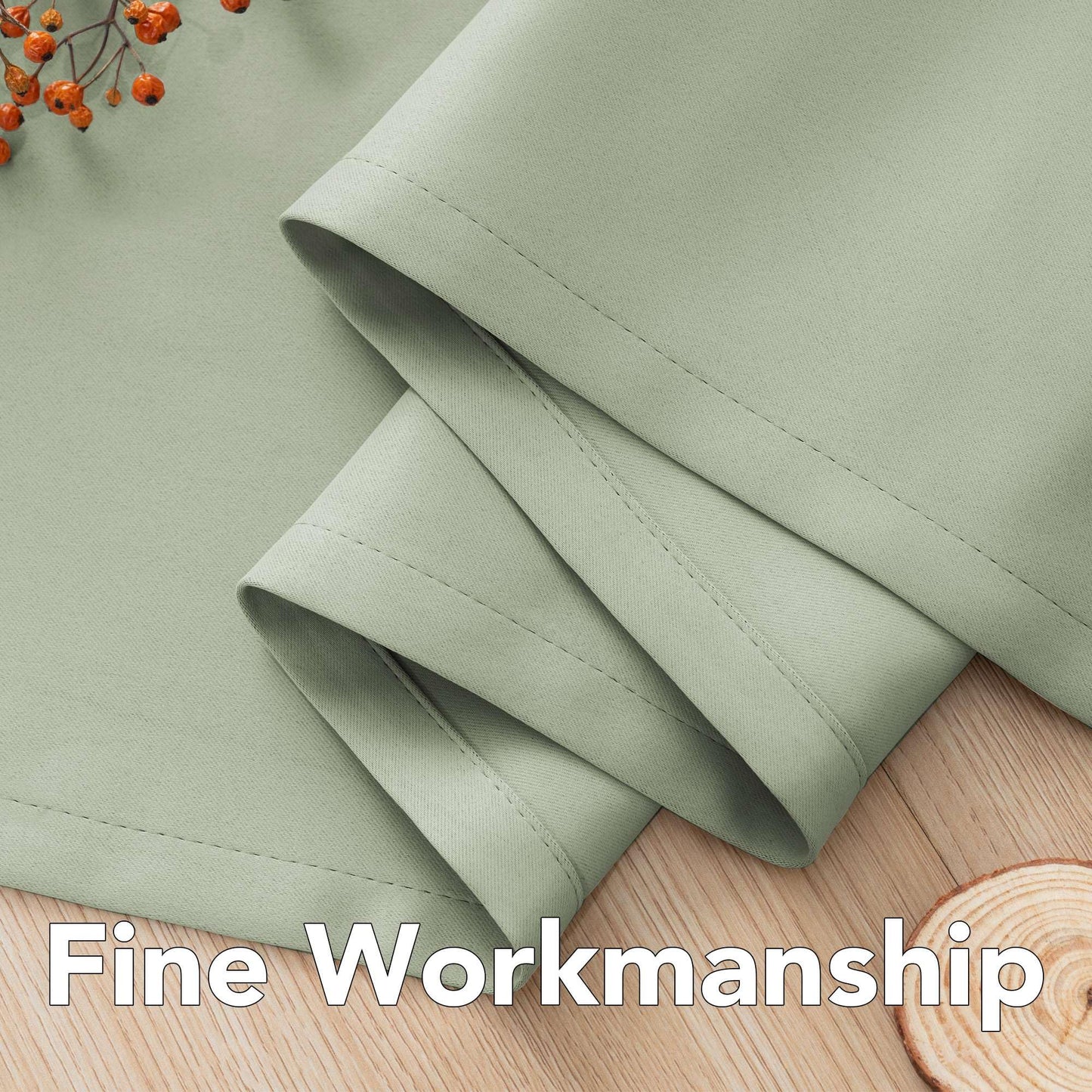 H.VERSAILTEX Blackout Curtains 2 Panels for Bedroom Light Blocking Room Darkening Curtain Drapes for Living Room, Thermal Insulated Grommet Top, Each 52 by 84 Inch, Light Sage Green, Sold Pair