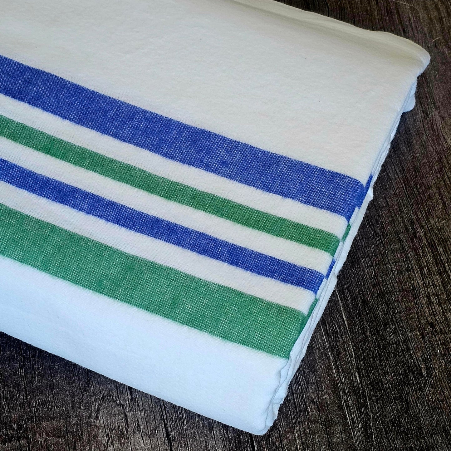 Premium Cotton Flannel Blanket Twin Size, Soft, Warm, Comfortable Flannel Throw, Home and Hospital Flannel Blanket (1, Blue/Green)