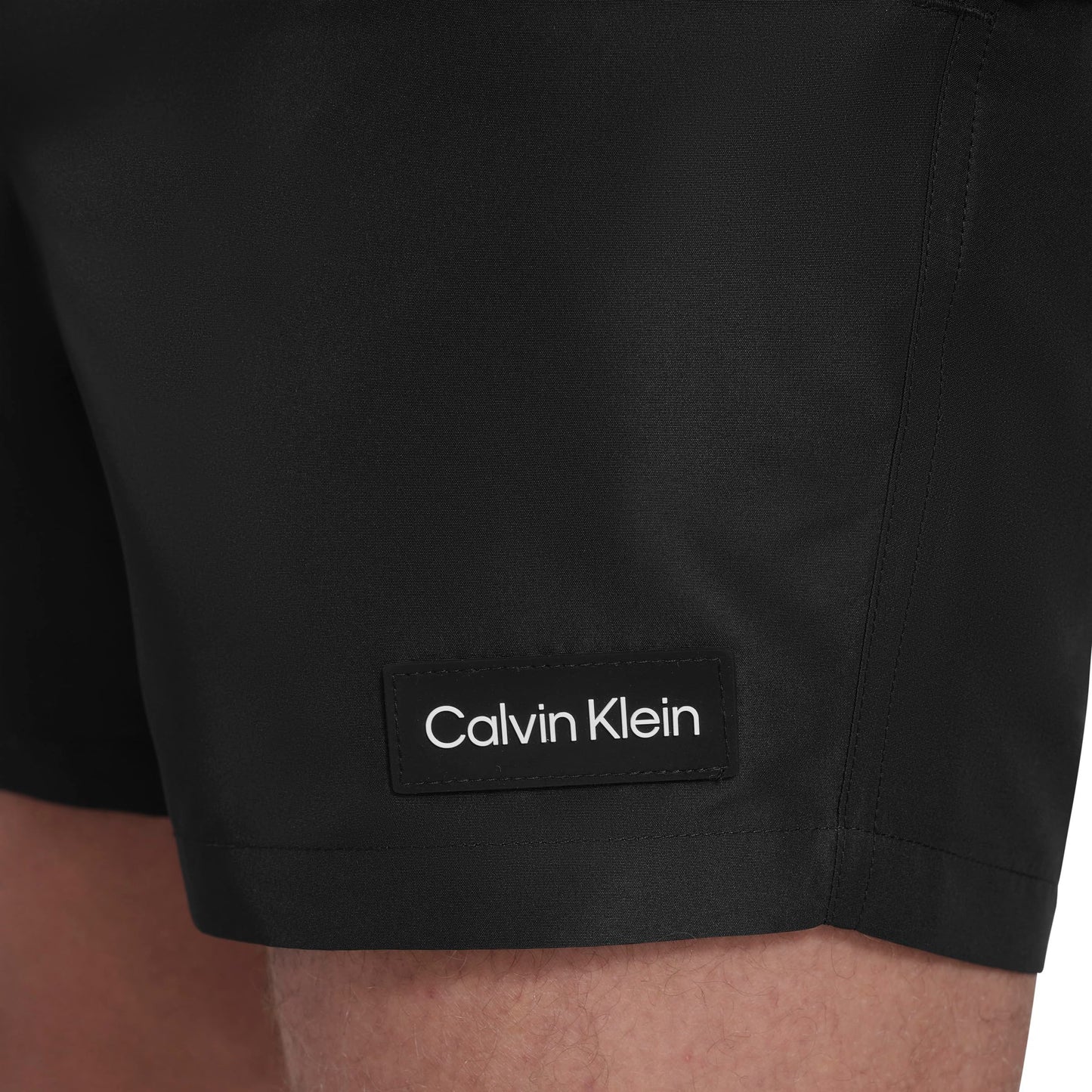 Calvin Klein Men's Volley Quick Dry Lightweight Swim Trunk, Black, Small