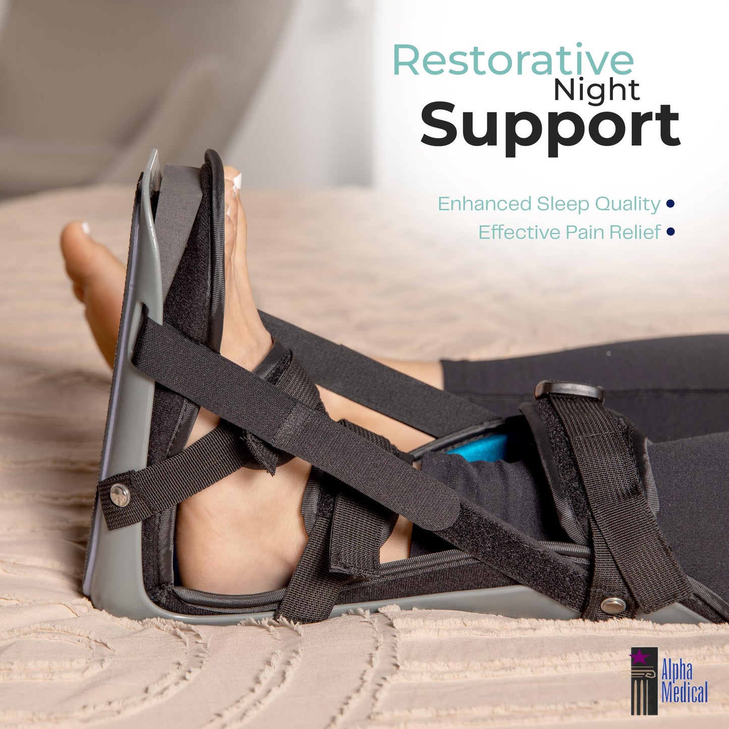 Alpha Medical Plantar Fasciitis Night Splint – Stretch Boot, Sleeping Boot, Achilles Tendonitis, Fascia, Calf Tendon Stretching, Heel and Bone Spur, Arch pain. Right & Left Foot. L4398 L4398 (Medium)