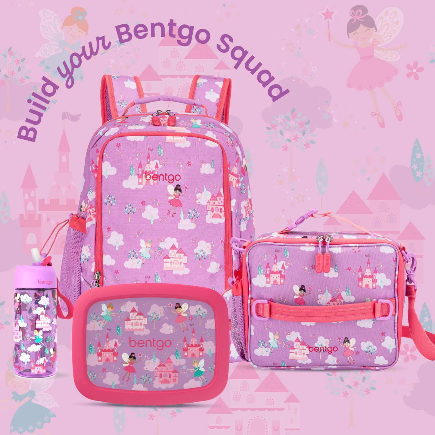 Bentgo Kids Prints Leak-Proof, 5-Compartment Bento-Style Kids Lunch Box - Ideal Portion Sizes for Ages 3 to 7 - BPA-Free, Dishwasher Safe, Food-Safe Materials - 2021 Collection (Fairies)