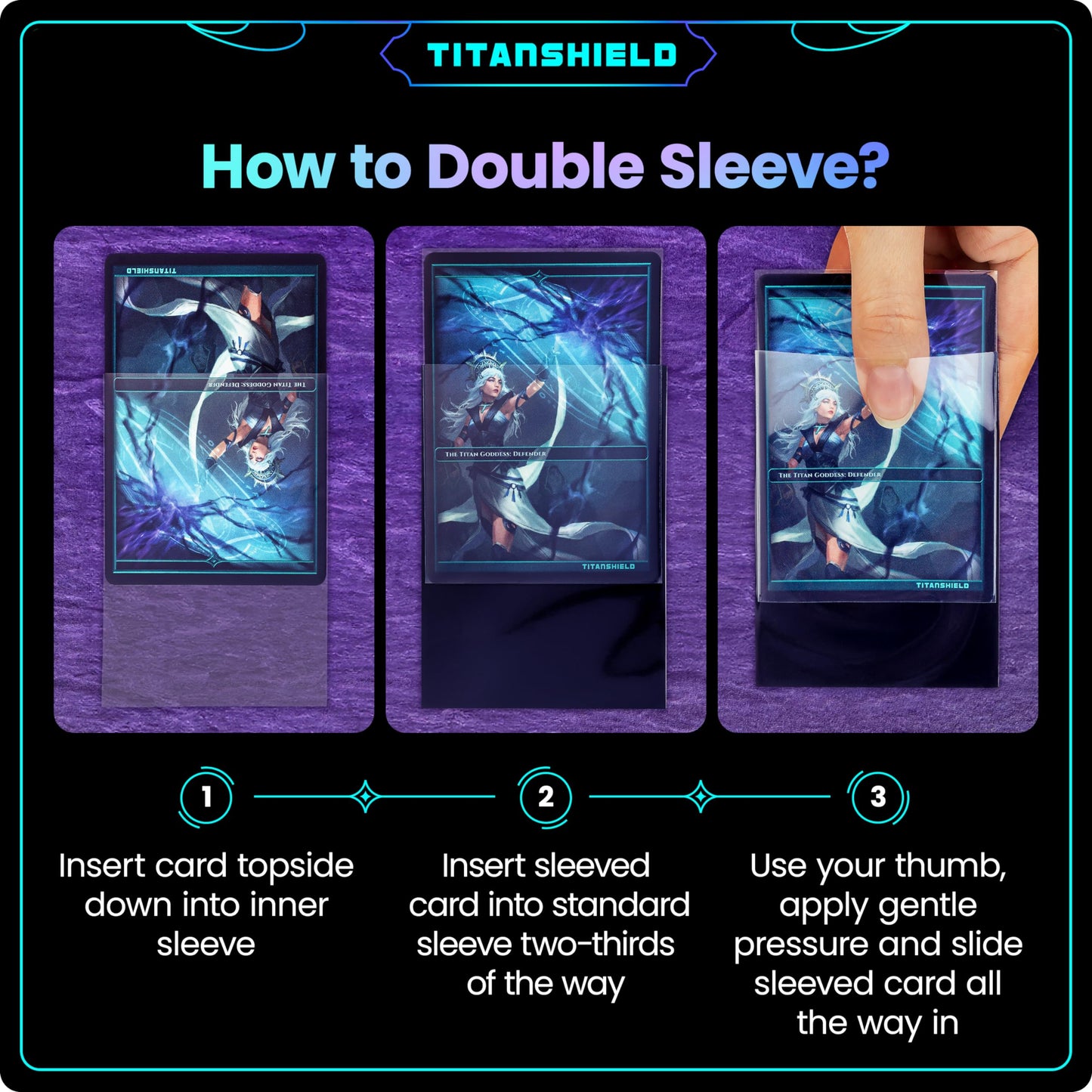 TitanShield | Inner Sleeves | Perfect Fit Card Sleeves | Compatible with Pokémon Cards MTG Magic The Gathering Lorcana | for Double Sleeving (Daylight (Transparent), 1000 ct)