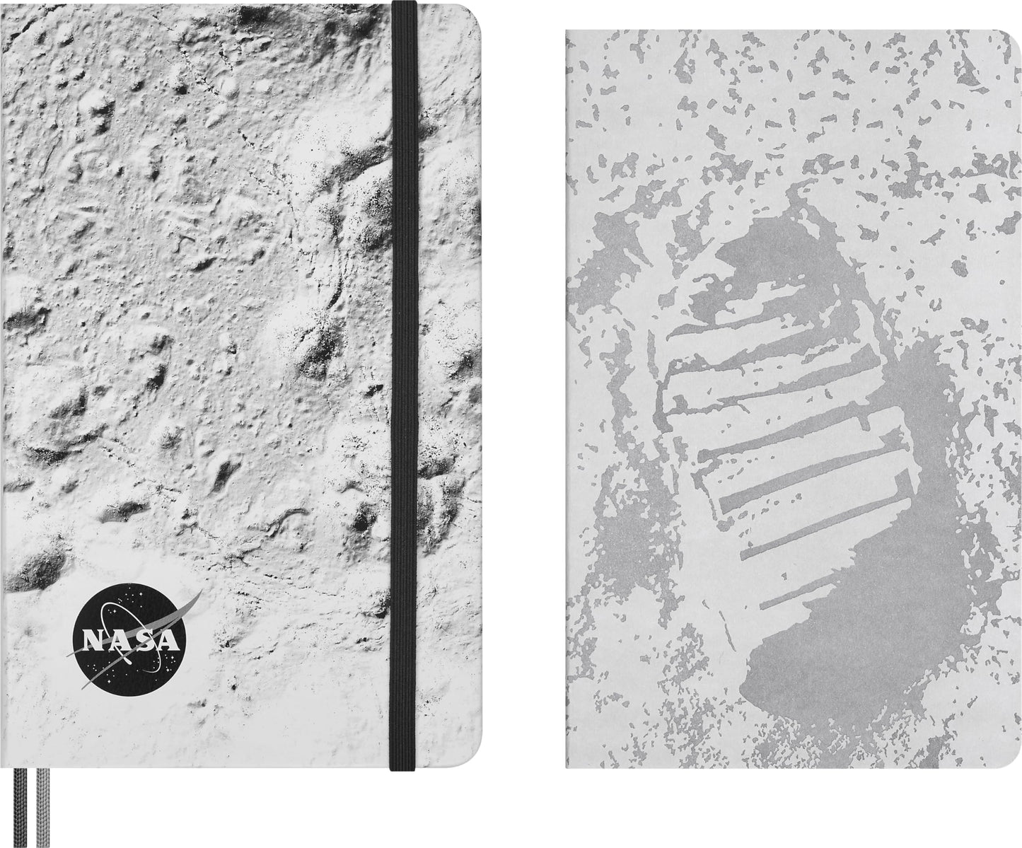 Moleskine Limited Edition NASA-inspired 'Moon surface' Ruled Notebook & Plain Cahier Journal, Large (5" x 8.25"), Light Grey, 176 pages
