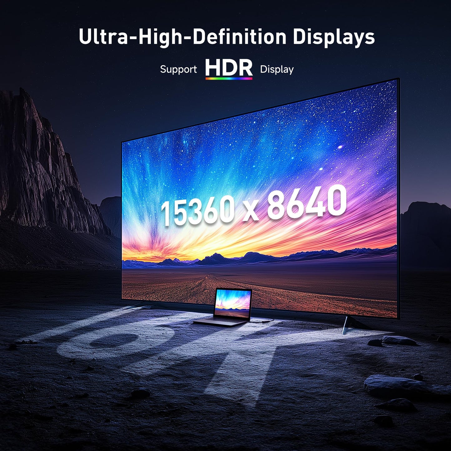 Cable Matters 80Gbps USB C to DisplayPort 2.1 Adapter, 16K@60hz, 8K@240hz, 4K@960Hz and HDR Support - Thunderbolt 5/4, USB4 Compatible with VR Headset, MacBook Pro, iPad Pro, XPS, Surface Pro