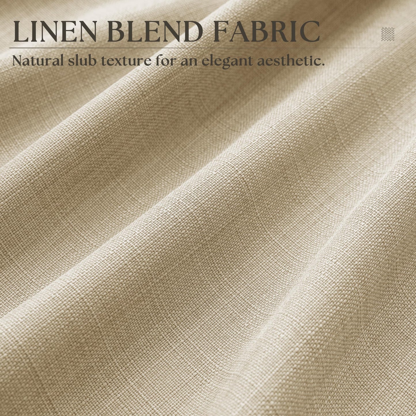 Oatmeal Semi Sheer Linen Curtains 84 Inches Long, Bronze Grommet Sand Beige Privacy Light Filtering Bay Window Patio Door Farmhouse Boho Neutral 84 Inch Curtains for Bedroom Living Room Warm Beige