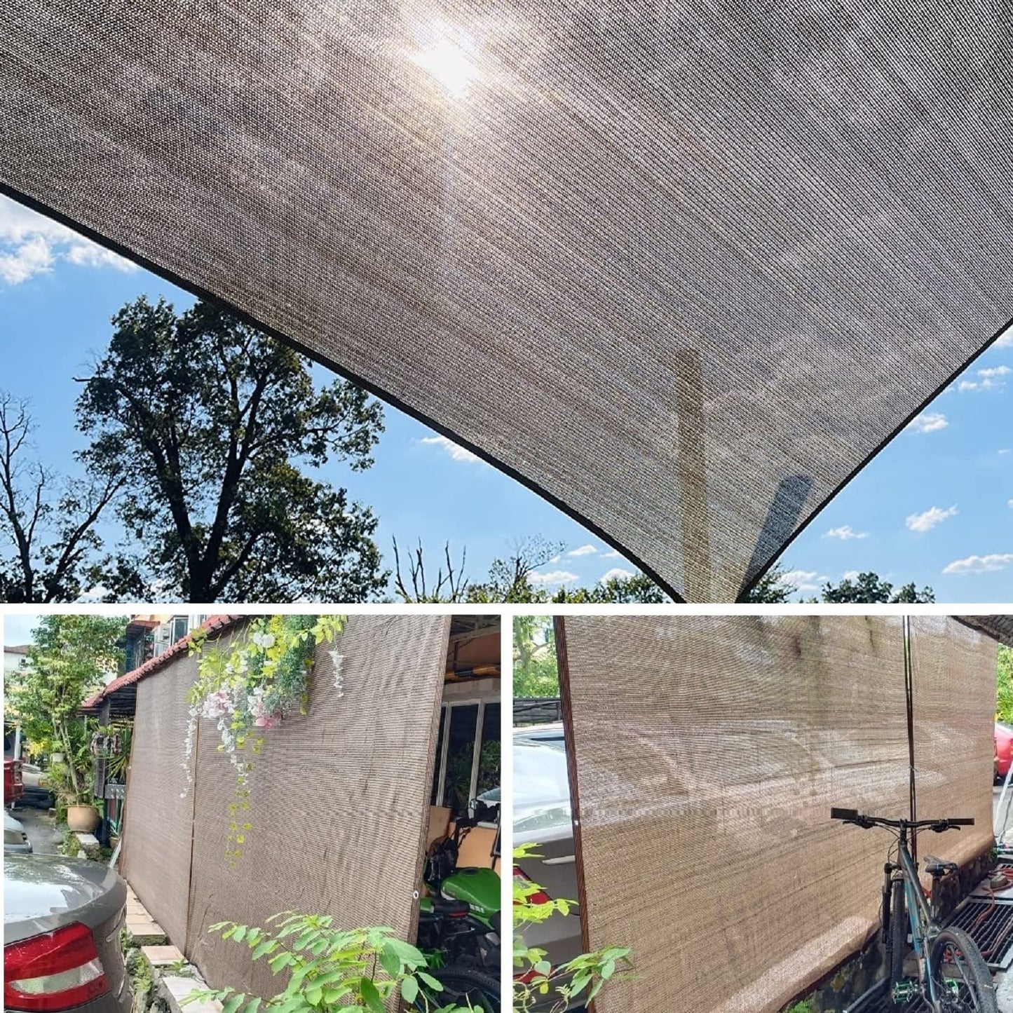 Abrotain Shade Sail Sun Shade Cloth 6'6"x9'9" Rectangle Outdoor Canopy Outside Sunshade Awning Cover Privacy Screen Net UV Block for Patio Pergola Gazebo Porch Backyard Lawn Garden Outdoor Activities