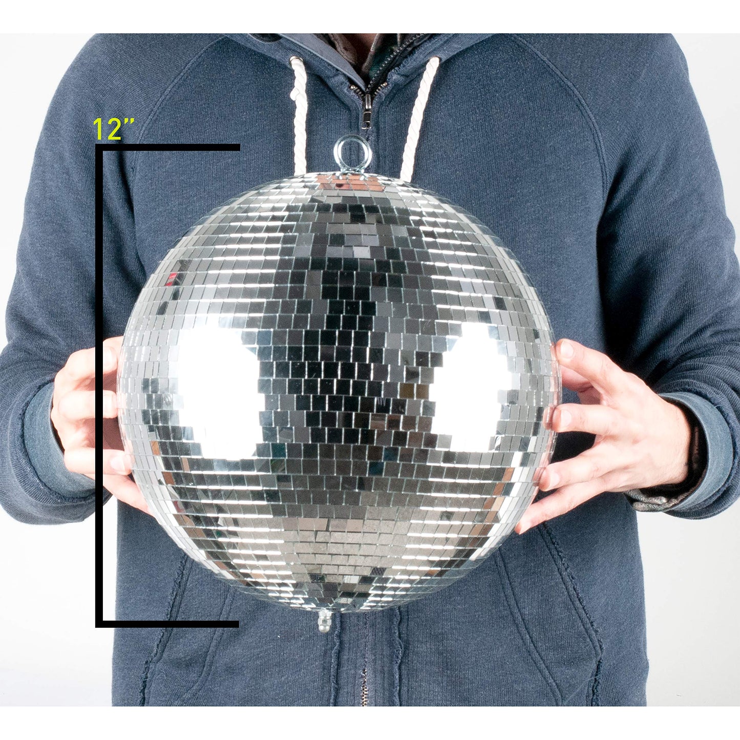 Eliminator EM12 12 Inch Disco Mirror Ball - Perfect for Parties, Clubs, Weddings, Birthday or Holidays - Disco Ball Decor - Mounting Ring Included - Silver Mirror