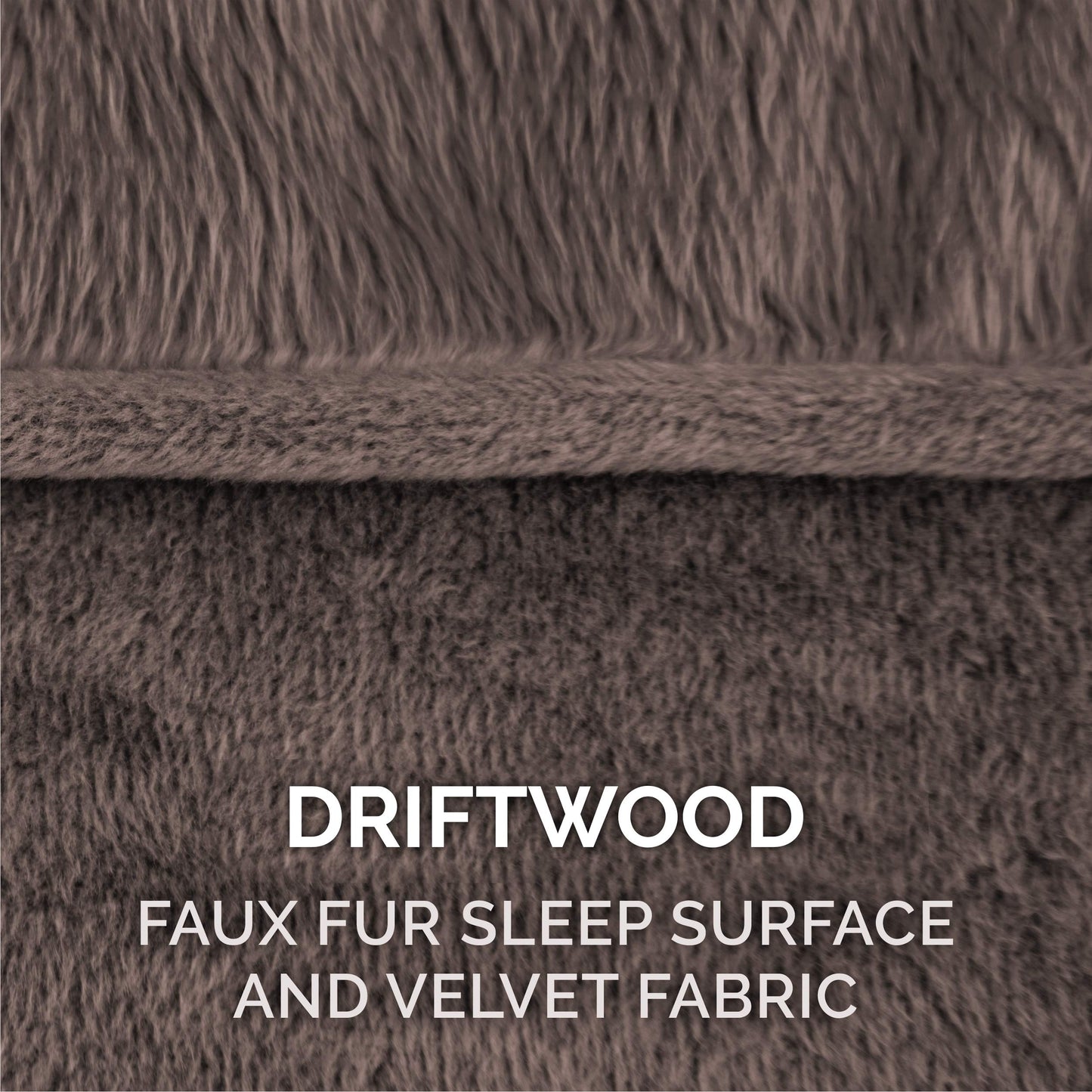 Furhaven Orthopedic Dog Bed for Large/Medium Dogs w/Removable Bolsters & Washable Cover, for Dogs Up to 55 lbs - Faux Fur & Velvet Sofa - Driftwood Brown, Large