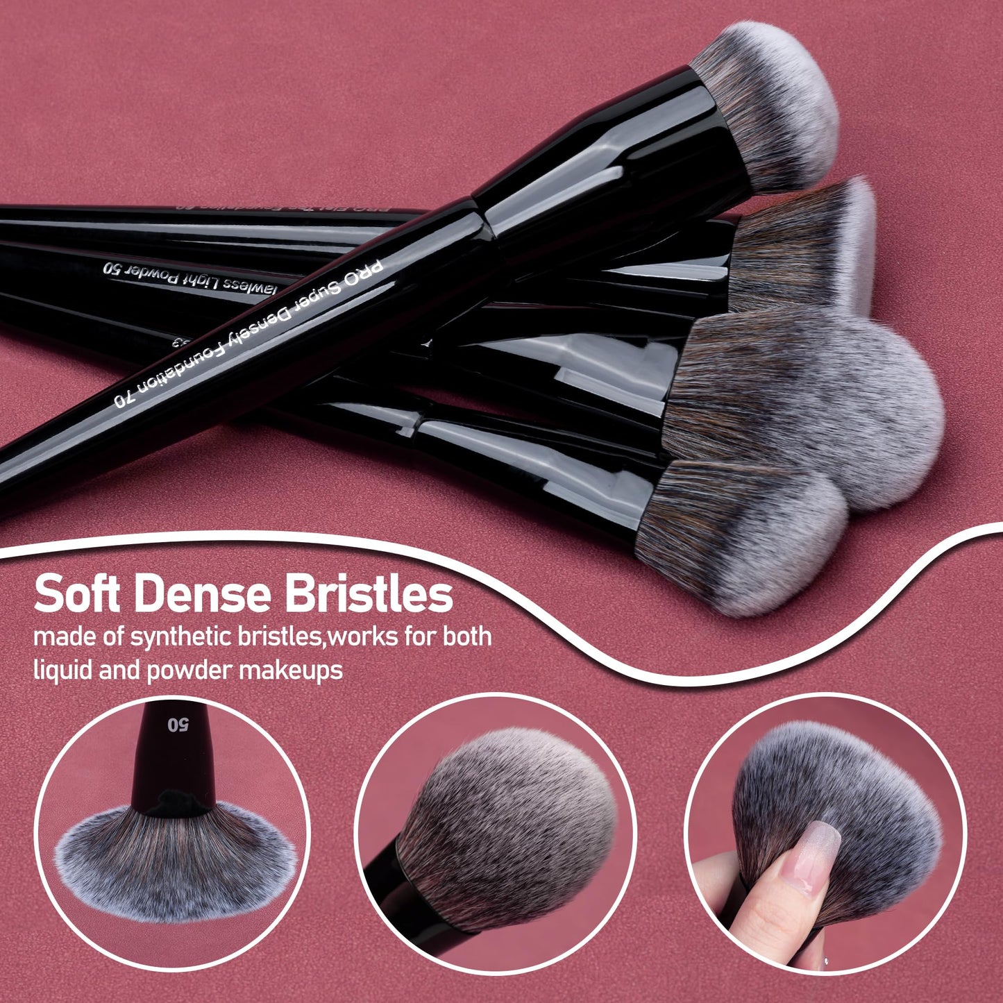 Bueart Design 32Pcs Pro Grade Makeup Brushes Set with Extra large Holder Premium Ultra Soft Bristle,High Elastic Vegan Cruelty-free Synthetic Hair