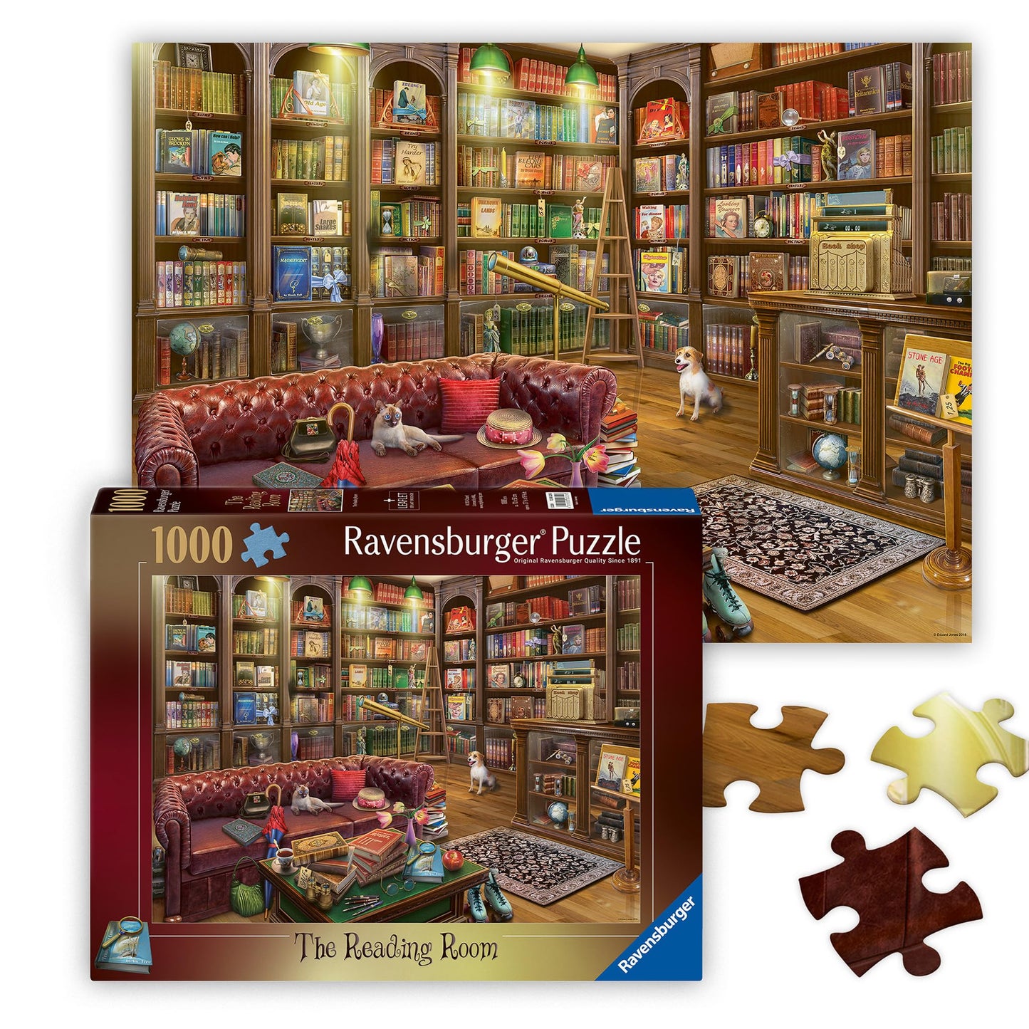 Ravensburger The Reading Room 1000 Piece Jigsaw Puzzle for Adults - 12000329 - Handcrafted Tooling, Made in Germany, Every Piece Fits Together Perfectly