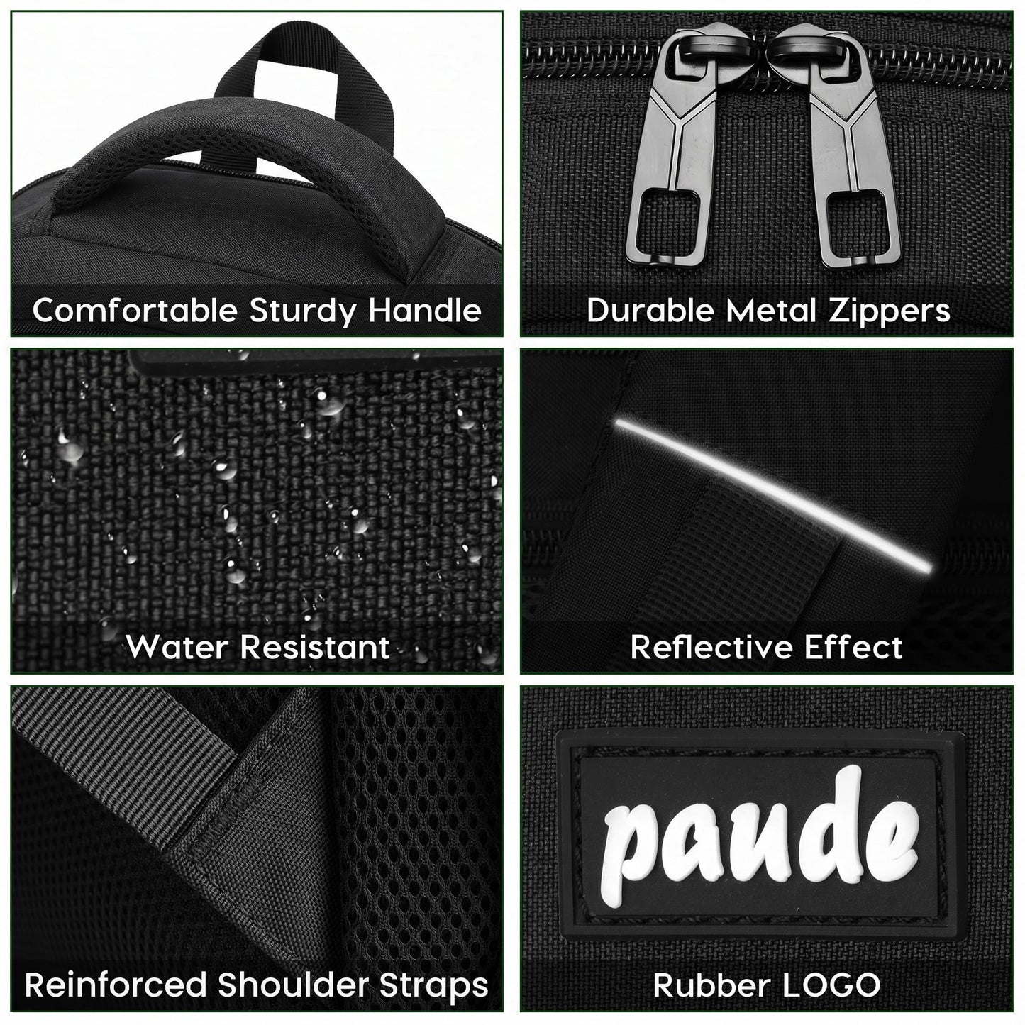 Paude Laptop Backpack,School Backpack Large Bookbag with USB for High School College Students Office Business,Waterproof