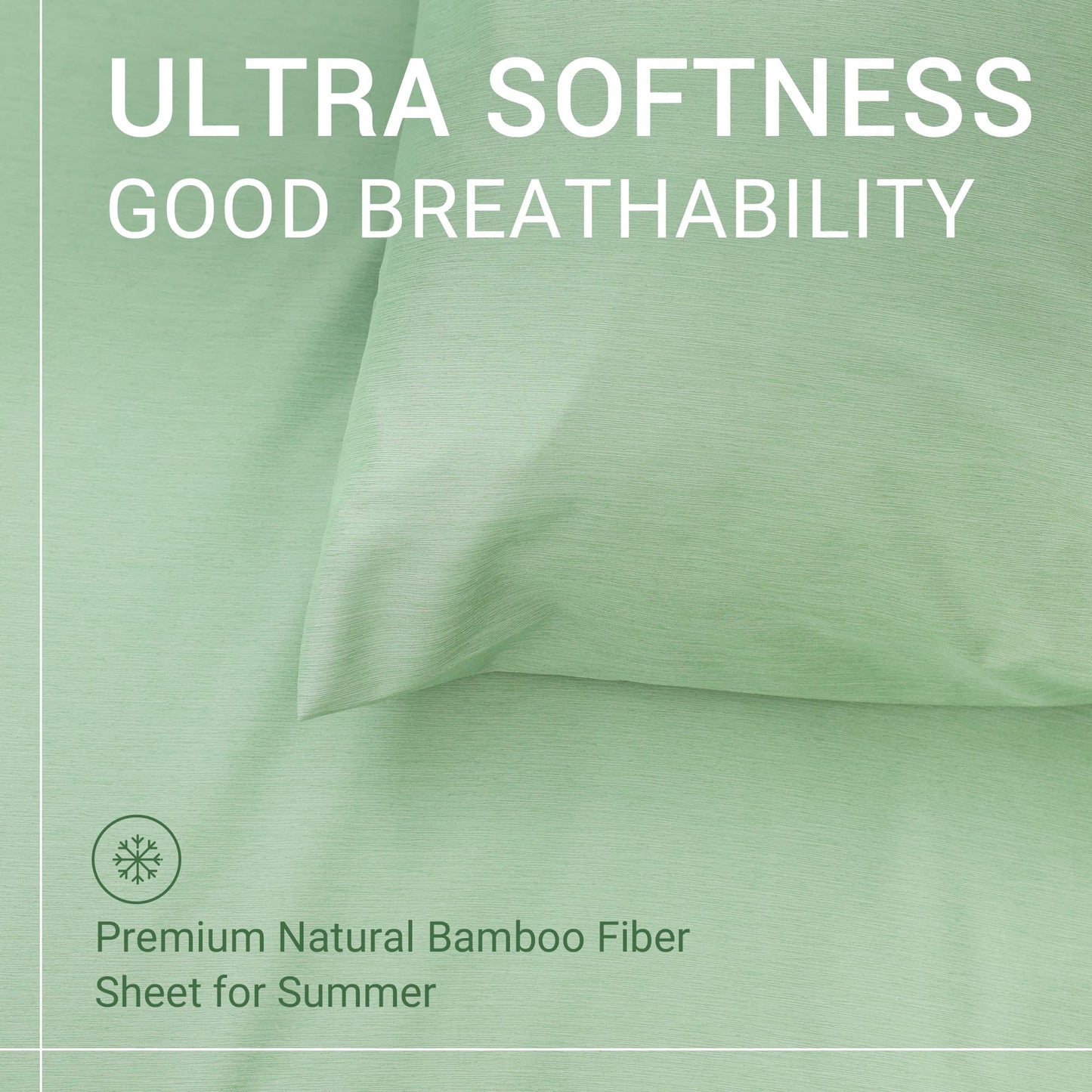 Mooreeke Bamboo Draps Queen Sheets, Cooling Bed Sheets Rayon Derived from Bamboo, Green Breathable & Soft Bed Sheets