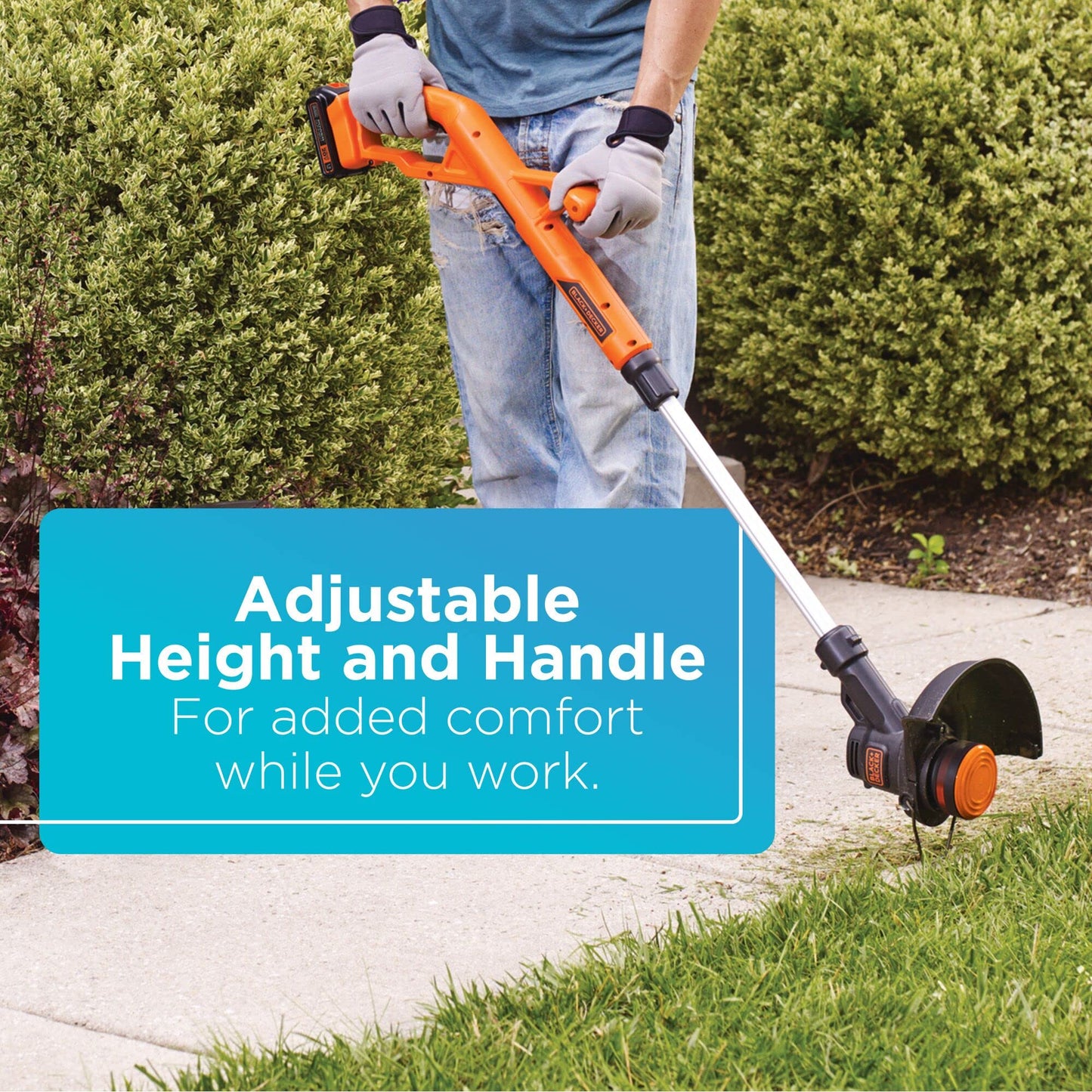 BLACK+DECKER 20V MAX Cordless String Trimmer/Edger Kit, Automatic Feed Spool, 10-Inch (LST201-CA)