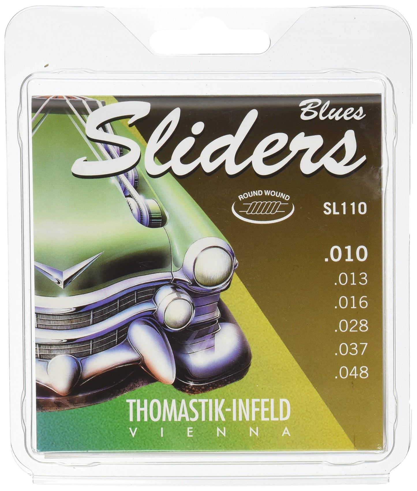 Thomastik-Infeld SL110 Electric Guitar Strings, Sliders Blues 6 String Set with Round Wound Nickel E, B, G, D, A, E Set