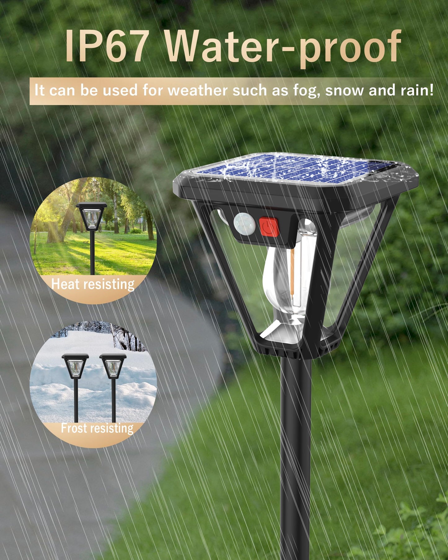 Solar Lights Outdoor Waterproof 4Pack with Motion Sensor，Solar Pathway Lights Decorative Solar Garden Lights Landscape Lighting for Yard, Walkway, Driveway