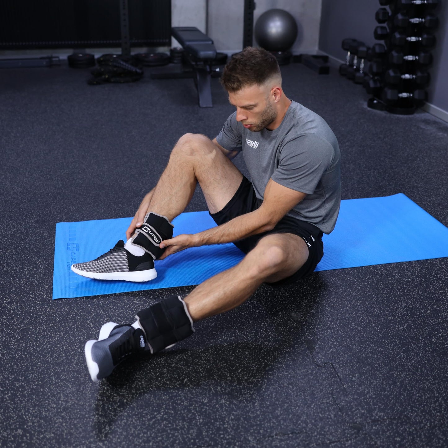 Capelli Sport Ankle and Wrist Weights, Adjustable Level Leg and Arm Weights, Black, 10 lbs, Set of 2