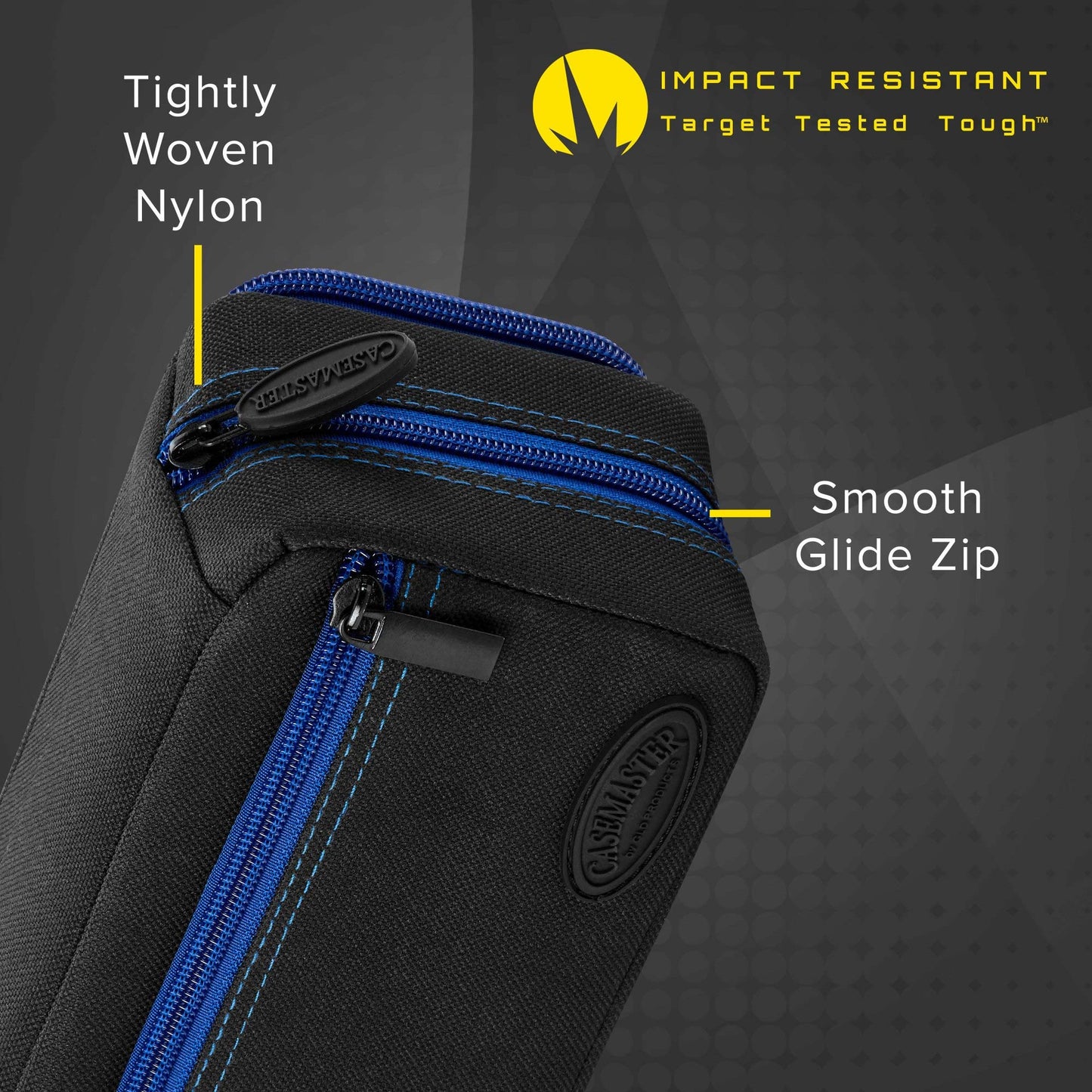 Viper by GLD Products Casemaster Plazma Pro Dart Case with Sapphire Zipper for Soft and Steel Tip Darts, Holds 6 Darts and Features Large Front Pocket for Mobile Device