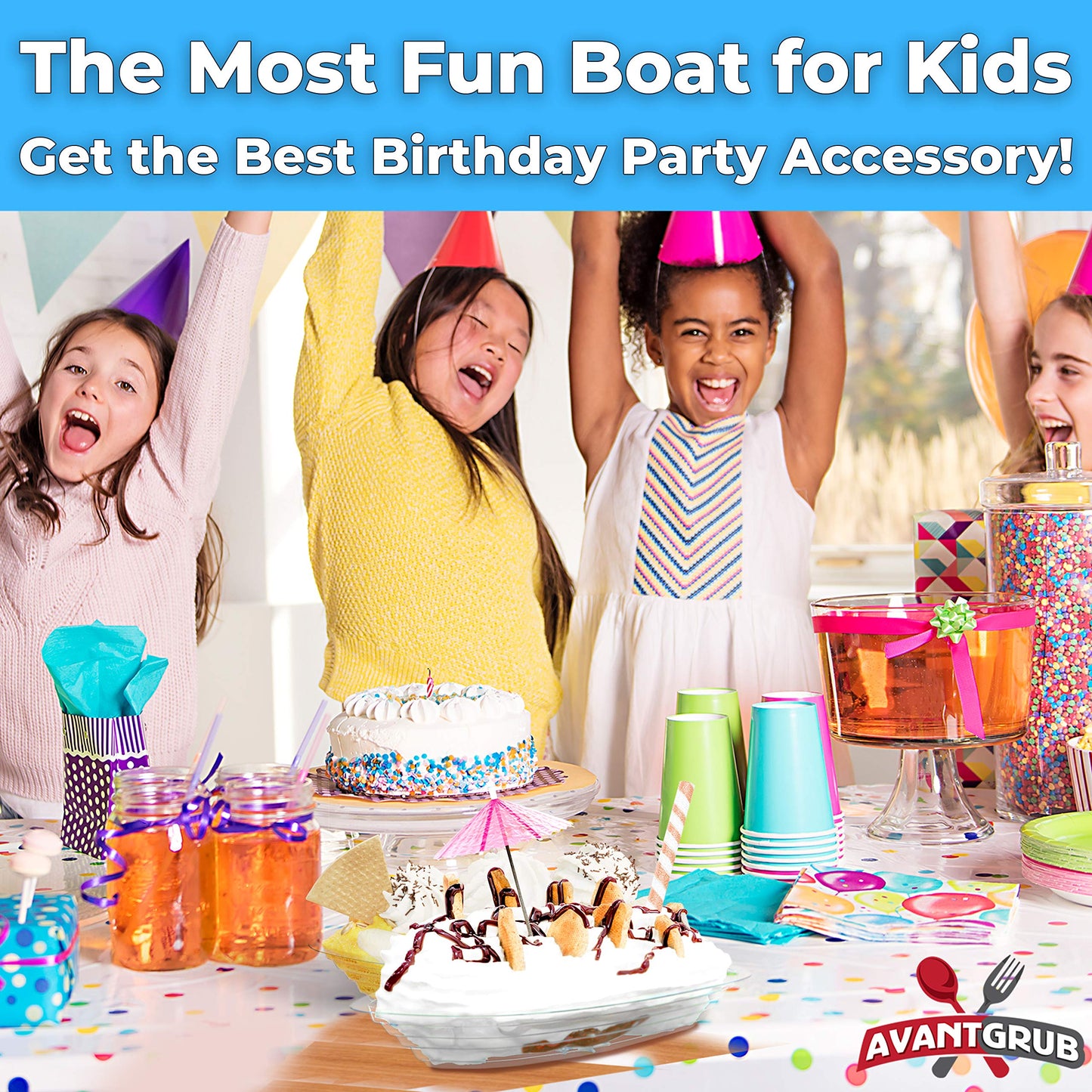 Super Fun Recyclable Banana Split Boats 50 Pk. Best Long Bowls 350ml Disposable Ice Cream Sunday Plastic Cups Perfect for a Social Birthday Party or Kids Large