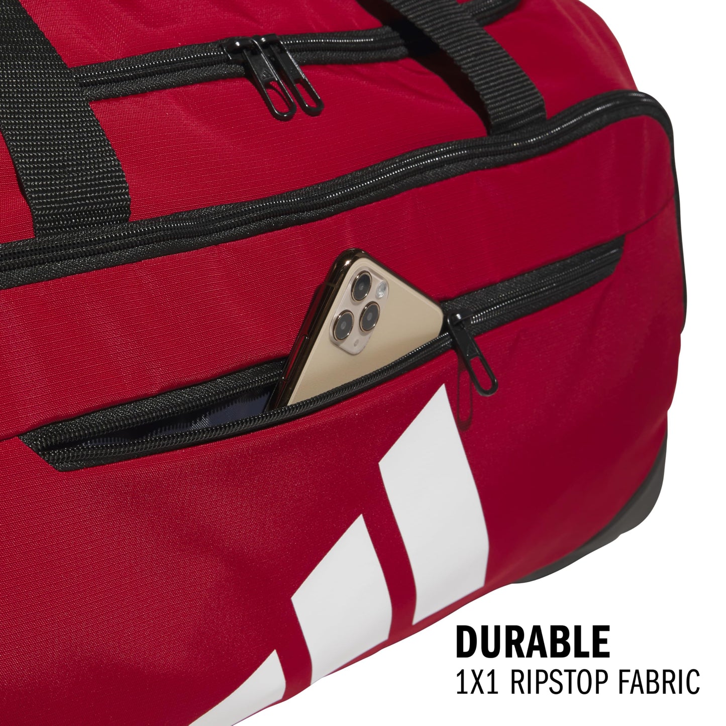 adidas Unisex-Adult Defender 5 Medium Duffel Bag, Team Power Red/White, One Size Fits All