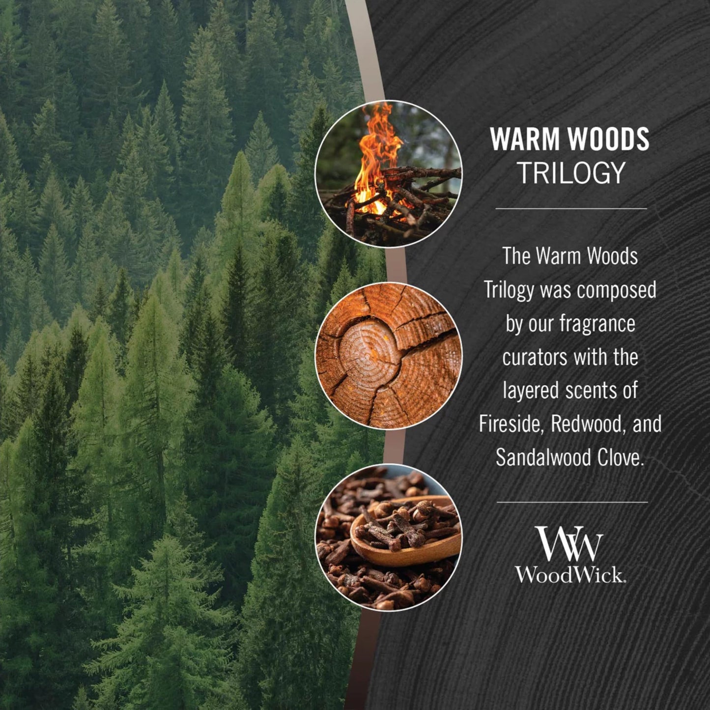 Woodwick Candle Warm Woods Trilogy Large Jar