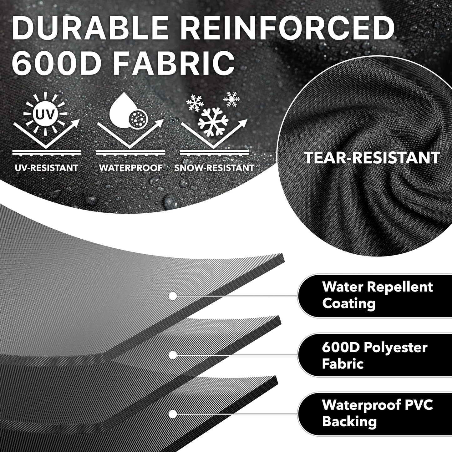 Simple Houseware 58-inch Heavy Duty BBQ Grill Cover, 600D Polyester Waterproof, Weather-Resistant