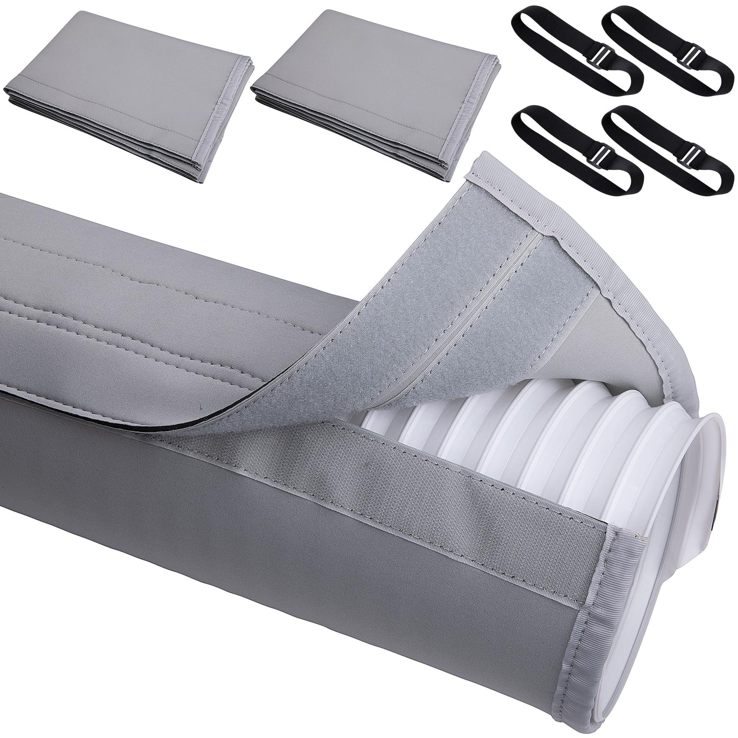 Air Conditioner Hose Cover Wrap - AC Hose Duct Vent Cover Sleeve Insulated Cover for Portable AC for 5" & 5.9" Diameter Exhaust Hoses Tube (2PCS-Gray)