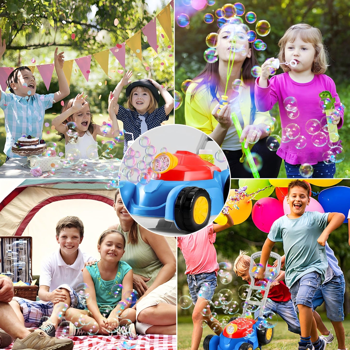 Cooldele Bubble Lawn Mower for Toddlers, Outdoor Bubbles Machine Toy for Kids - Lights and Music Bubble Mower, Birthday Gifts for Toddlers & Kids Ages 2-3 4-5