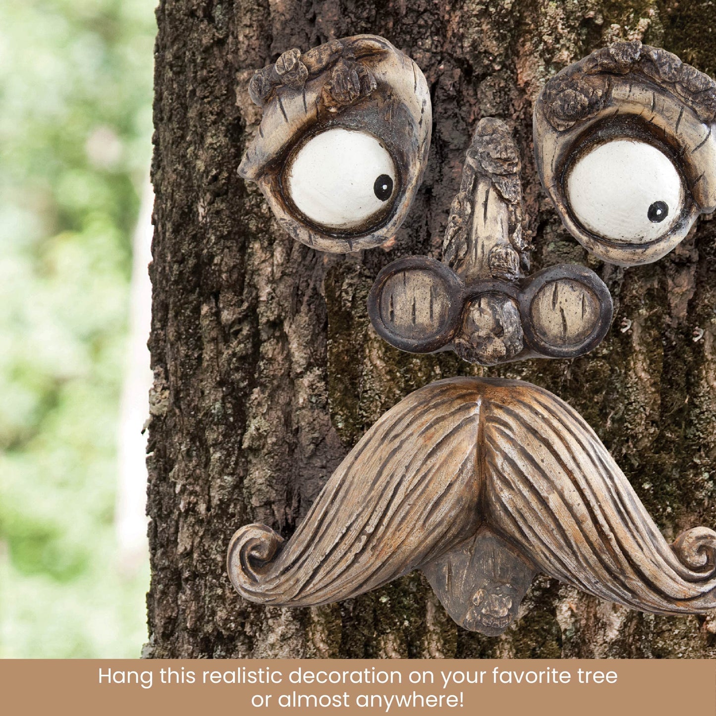 Bits and Pieces - Old Man Tree Hugger - Garden Peeker Yard Art - Outdoor Tree Hugger Sculpture - Whimsical Tree Face Garden Decoration