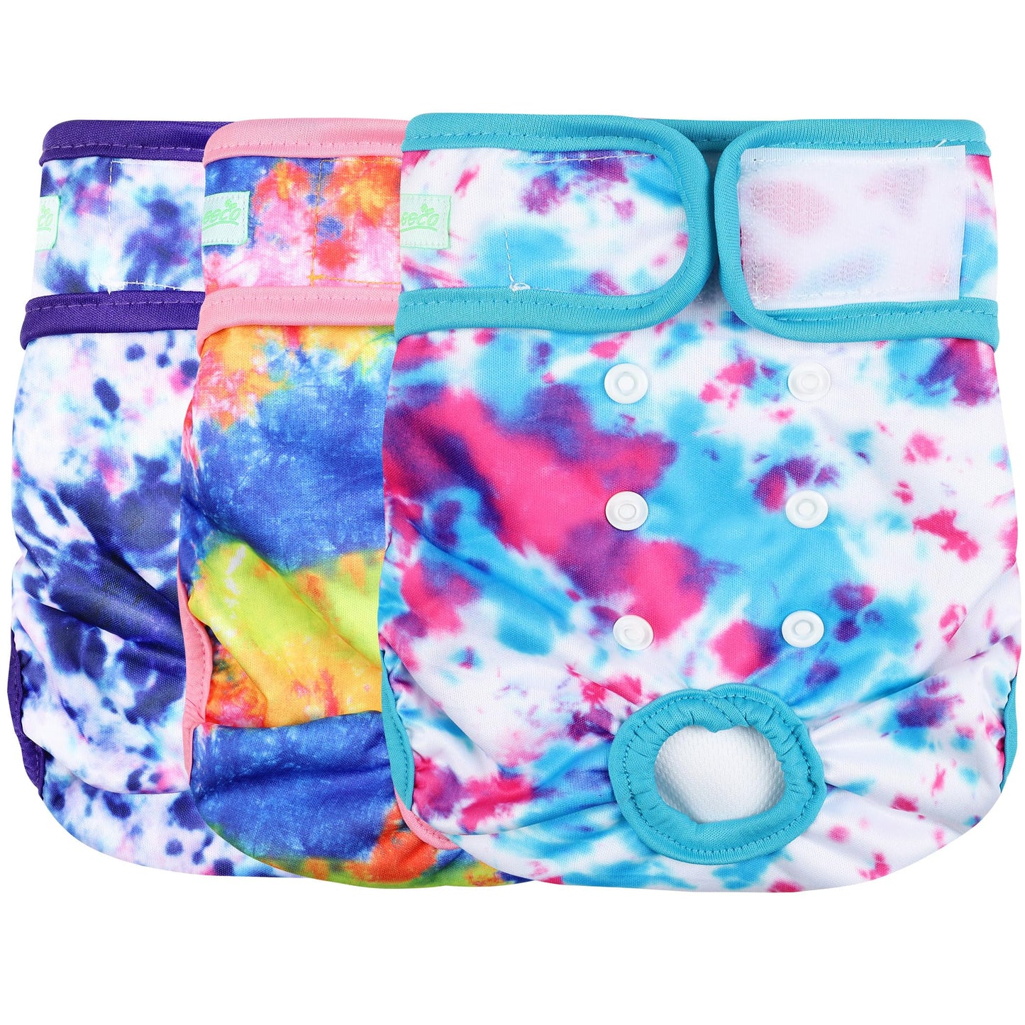 wegreeco Washable Reusable Premium Dog Diapers,Pack of 3,Small Dog Puppy & Doggy Diapers Female,Dog Period Panties Diapers Female in Heat Colourful XXL