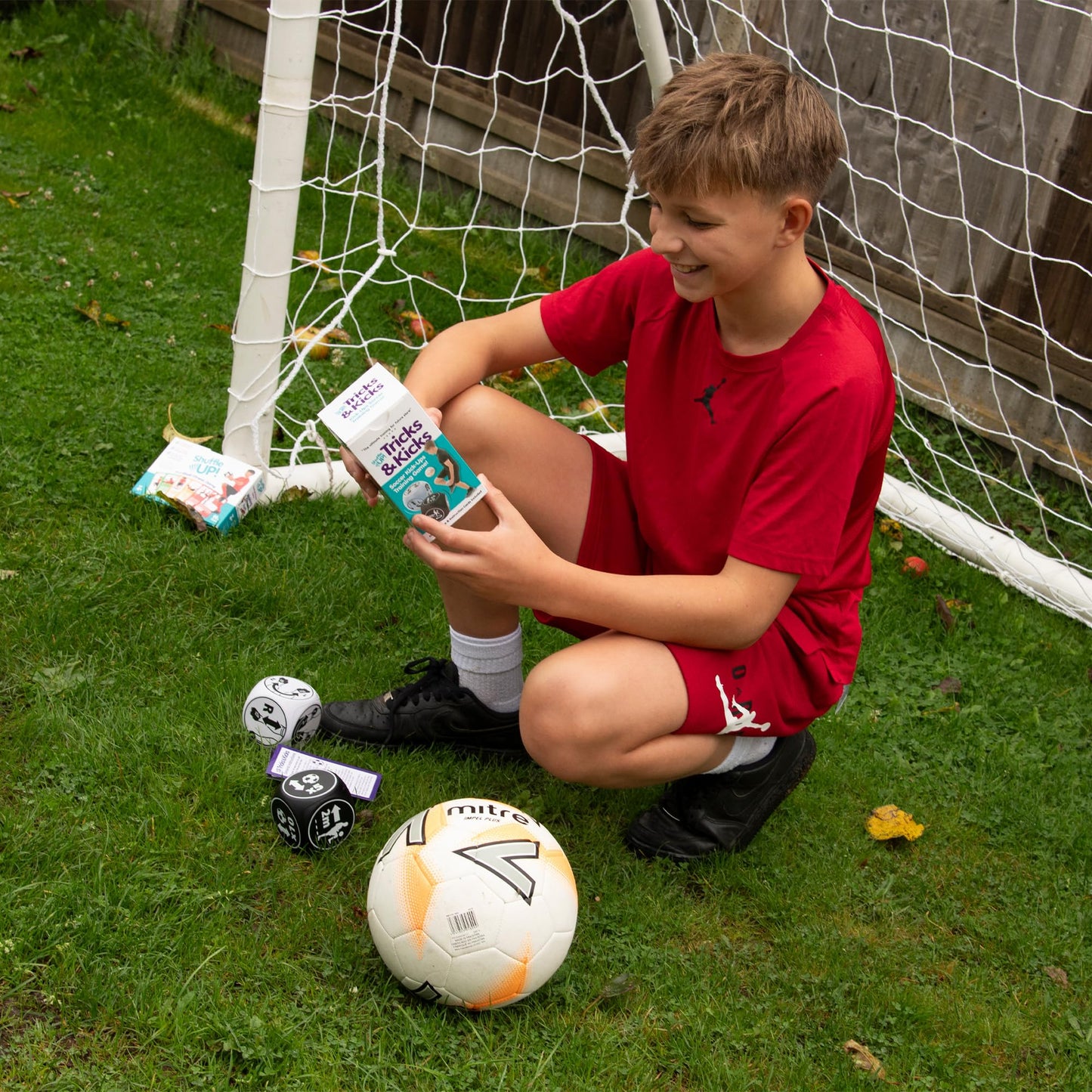 Shuffle Up Tricks & Kicks Soccer Dice Game - Soccer Challenging Skills Training Dice, Outdoor & Indoor Soccer Games for Kids, Keepy Uppy Training Dice, Soccer Gifts for Boys & Girls | (2 Dices)