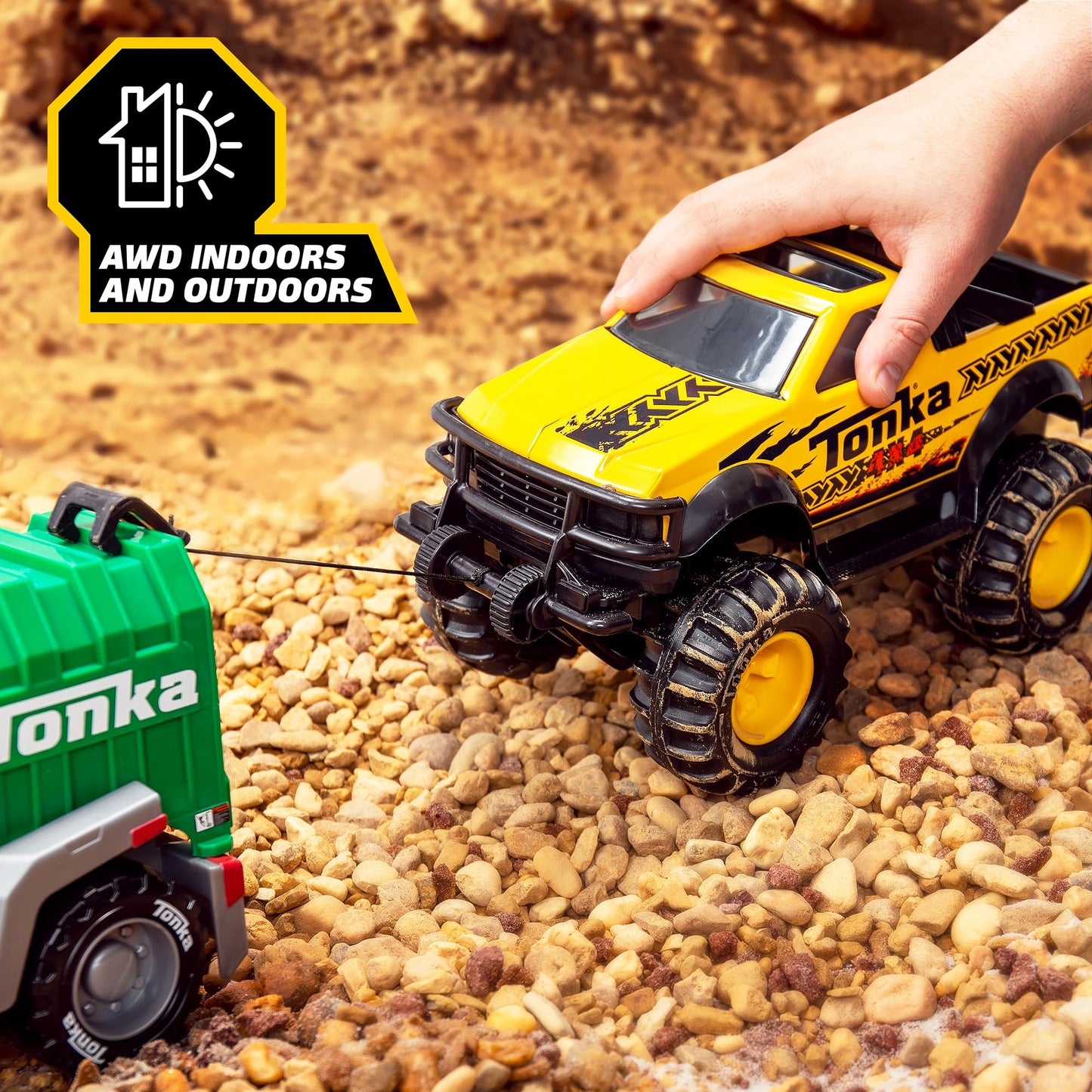 Tonka Steel Classics, Classic 4x4 Pickup Truck – Made with Steel and Sturdy Plastic, Yellow Friction Powered, Boys and Girls, Toddlers Ages 3+, Big Construction Vehicle, Birthday Gift, Holiday