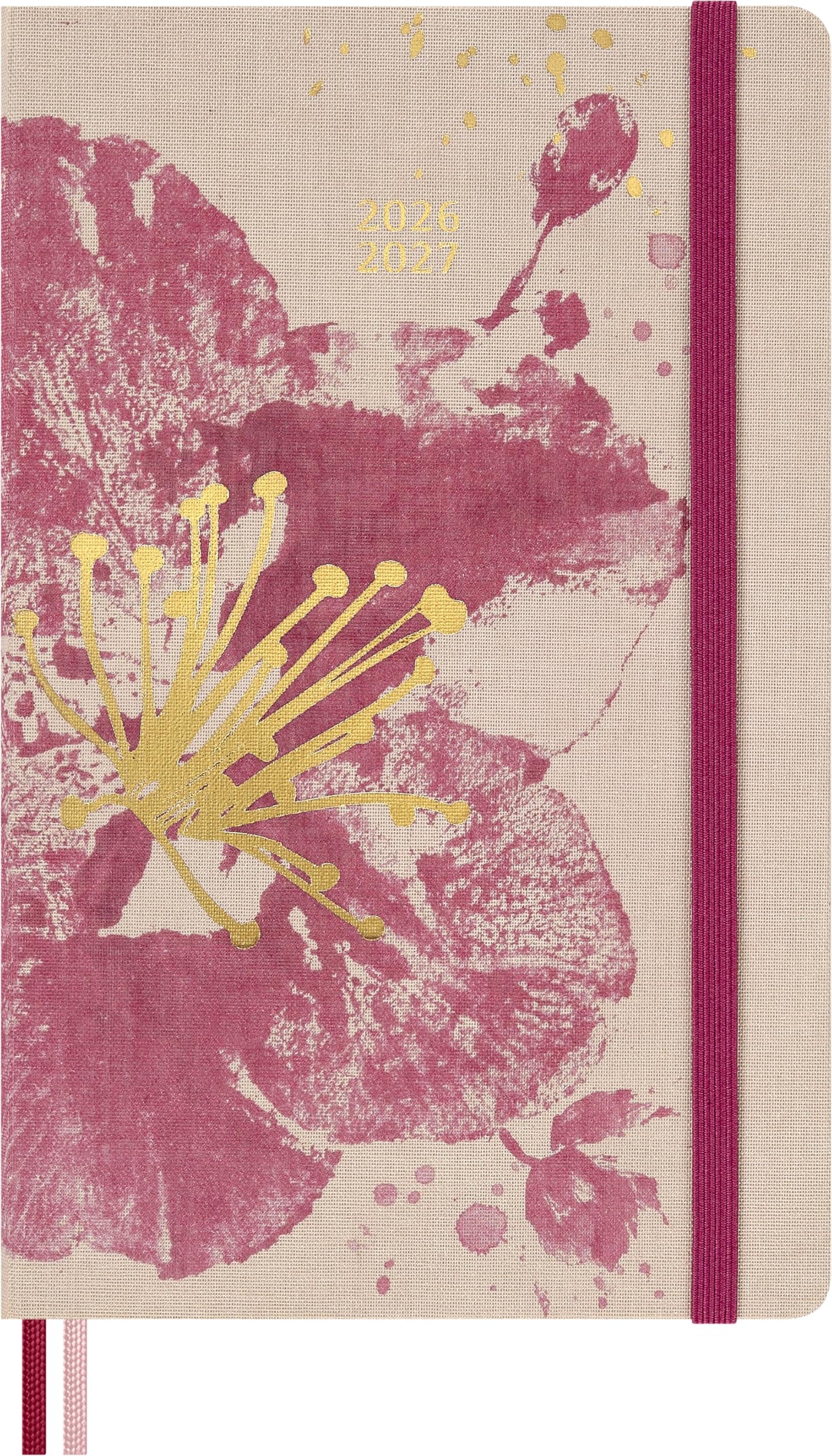 Moleskine Limited Edition Sakura 18 Month 2026-2027 Weekly Planner, Hard Cover, Large (5" x 8.25"), Pink with Gold Accents, 208 pages