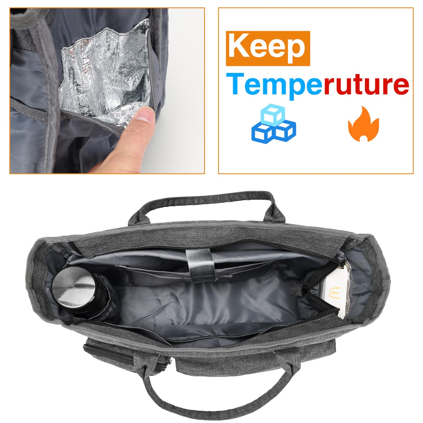 Laptop Tote Bag, Middle Size Computer Messenger Teacher Bag with 15.6'' Padded Laptop Sleeve