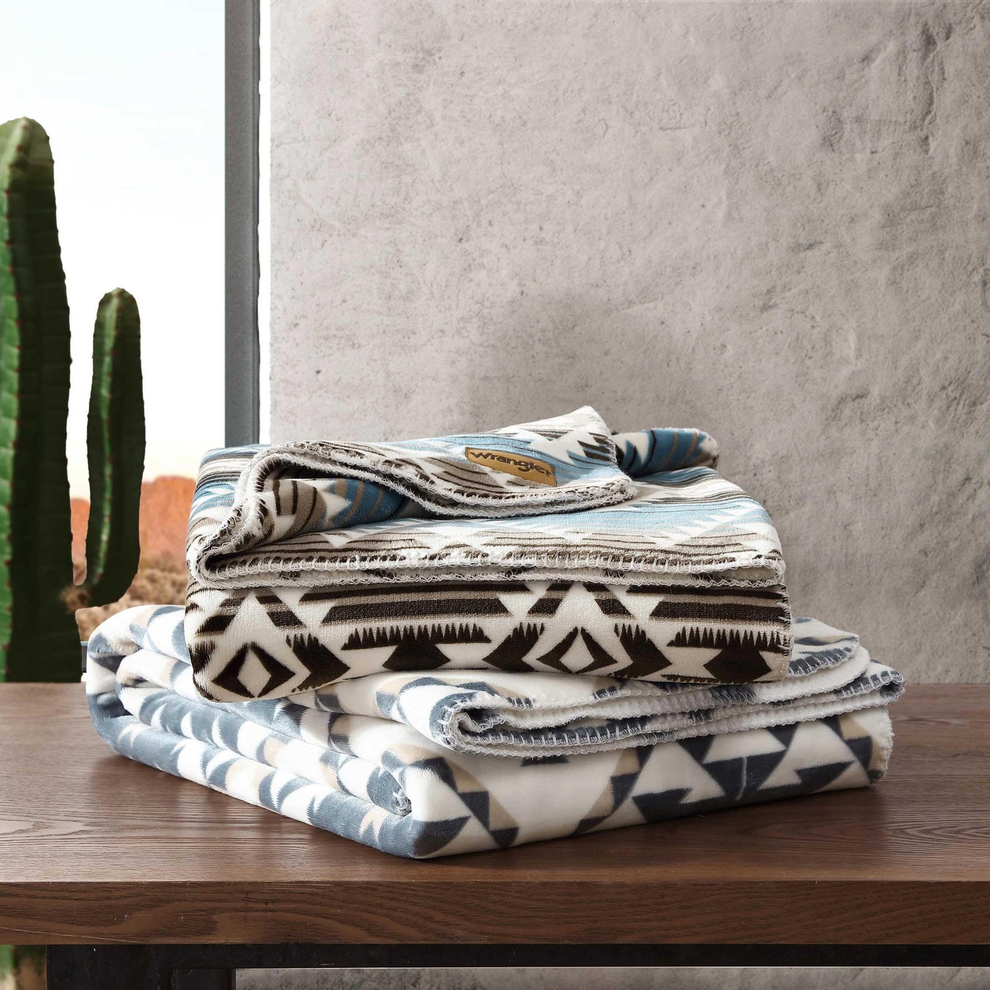 Wrangler - Throw Blanket, Super Soft Coco Flannel Bedding, Western Home Decor, Oeko-Tex Certified (Jericho Turquoise, 60" x 70")