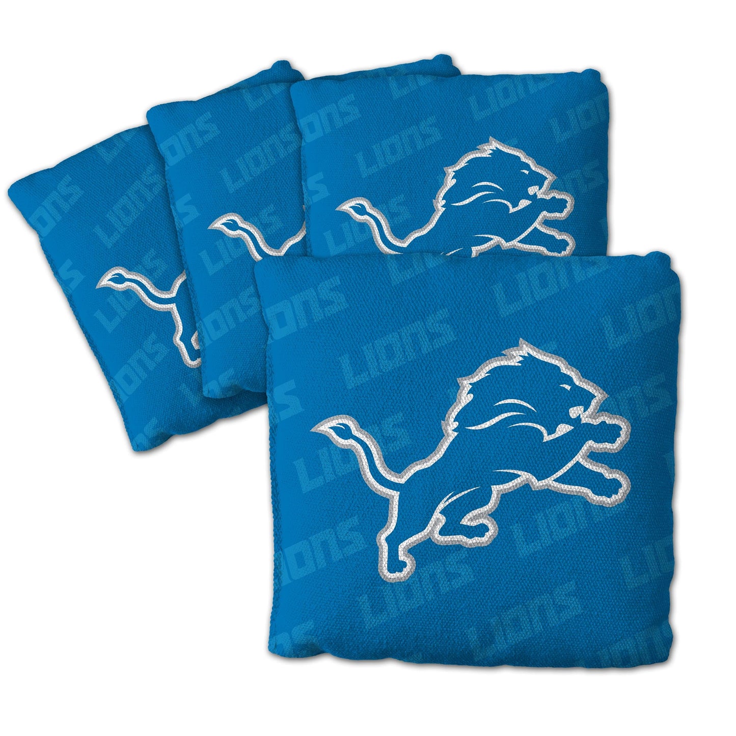 YouTheFan Officially-Licensed NFL Detroit Lions Set of 4 Cornhole Bags - All Weather Regulation 6” x 6” Size - 16oz Weight - Designed in USA