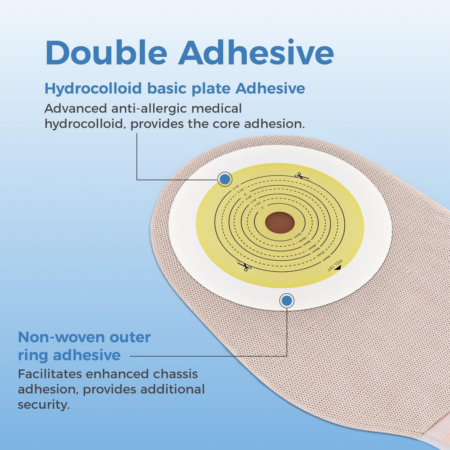 20 PCS Colostomy Bags – Ostomy Supplies - One-Piece Drainable Ostomy Bag with Odor Control for Ilestomy Stoma Care - Includes Measuring Guide and 20 Adhesive Remover Wipes - Cut-to-Fit