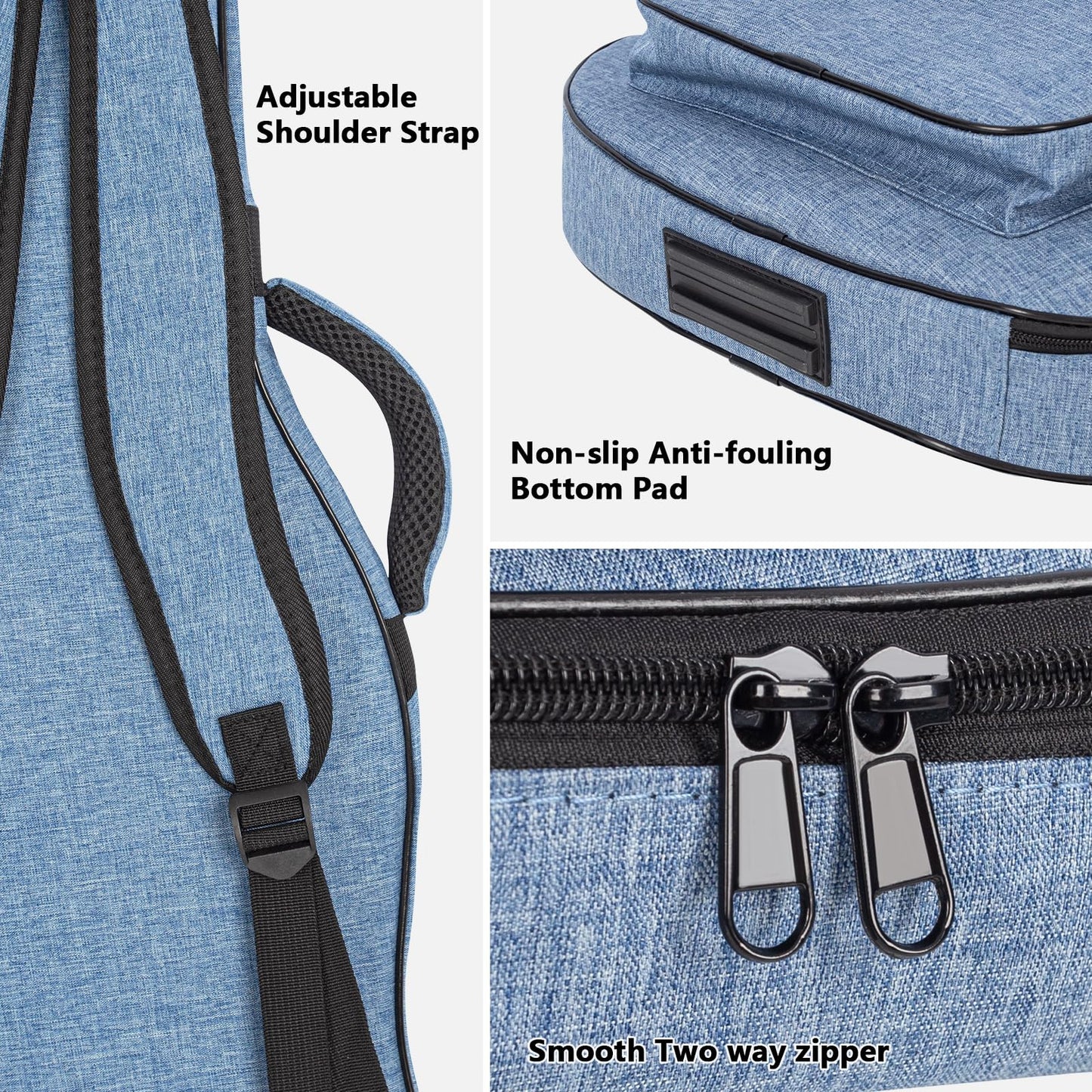 0.4in Thick Padding Backpack Soft Electric Guitar Gig Bag Padded Guitar Case Adjustable Shoulder Strap Gig Bag with Back Hanger Loop Electric Guitar Case (Multiple Pockets Blue)