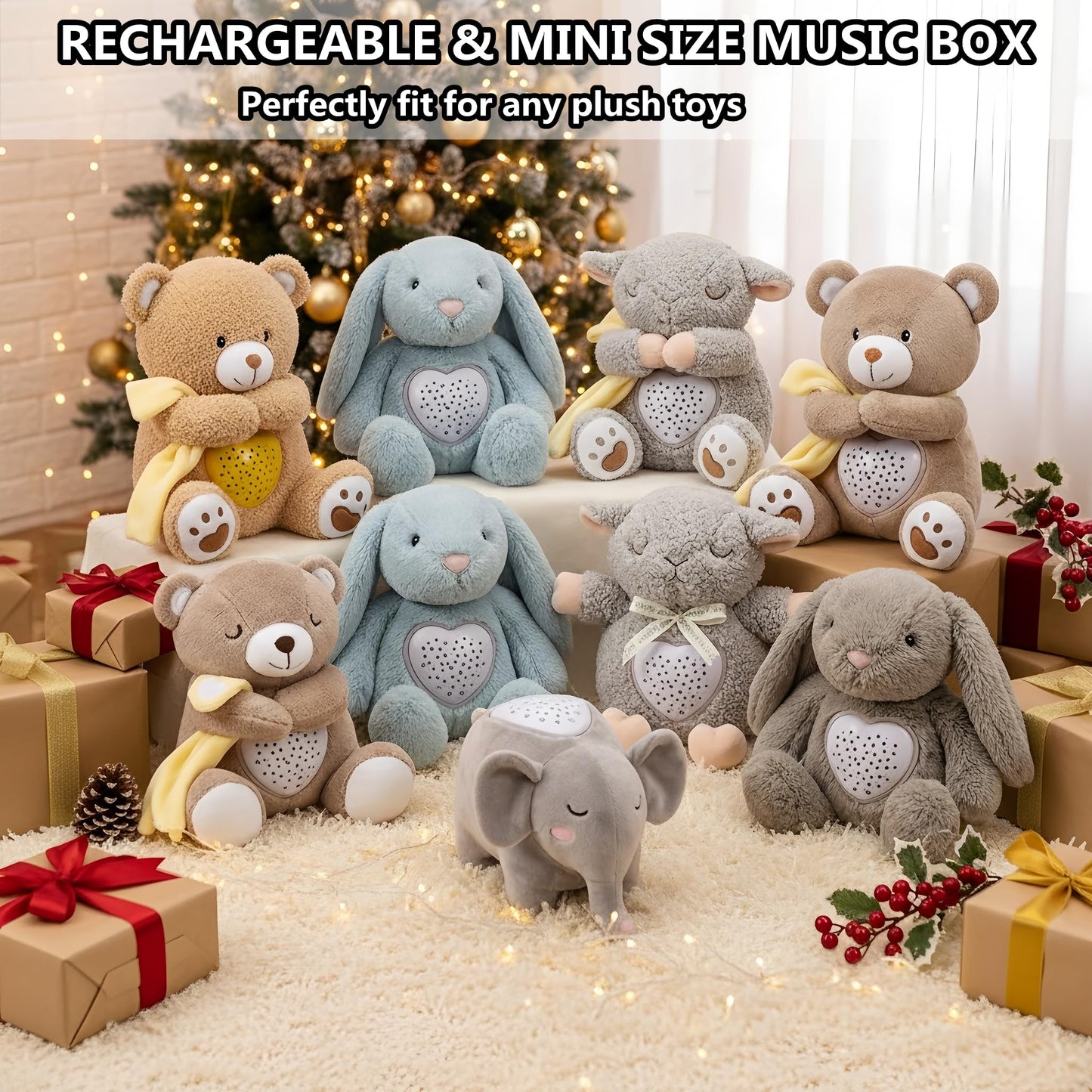 BEREST A13 White Noise Machine & Baby Sleep Soother with 15 Soothing Sounds & Projector Night Light Music Box, Cry Sensor, Rechargeable Lithium Battery, Portable for Newborns, Toddlers, Attaches to Crib