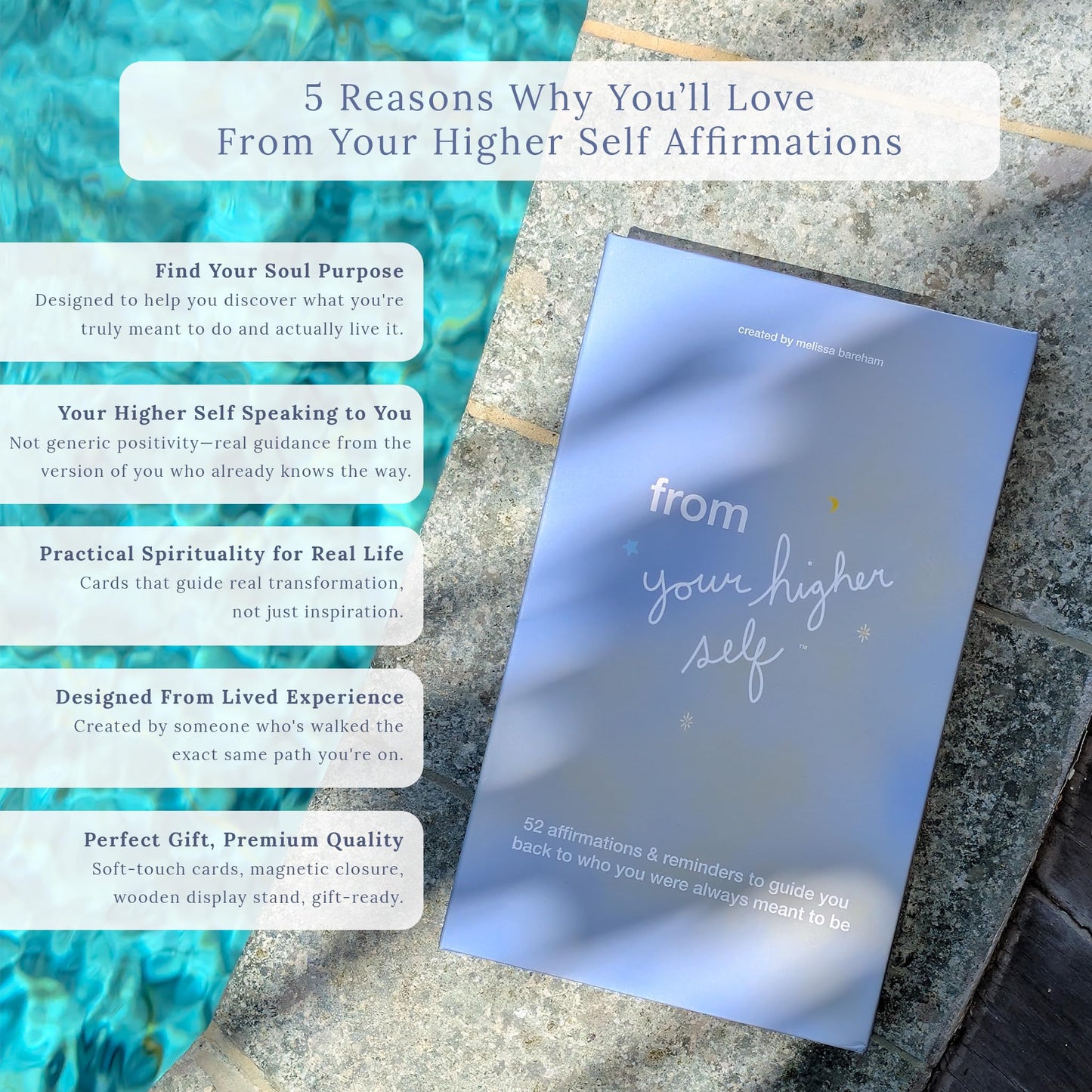 From Your Higher Self Affirmation Cards | 52 Reminders to Awaken Your Soul Purpose & Remember Who You Were Always Meant to Be, Daily Inspirational Guidance Deck for Women