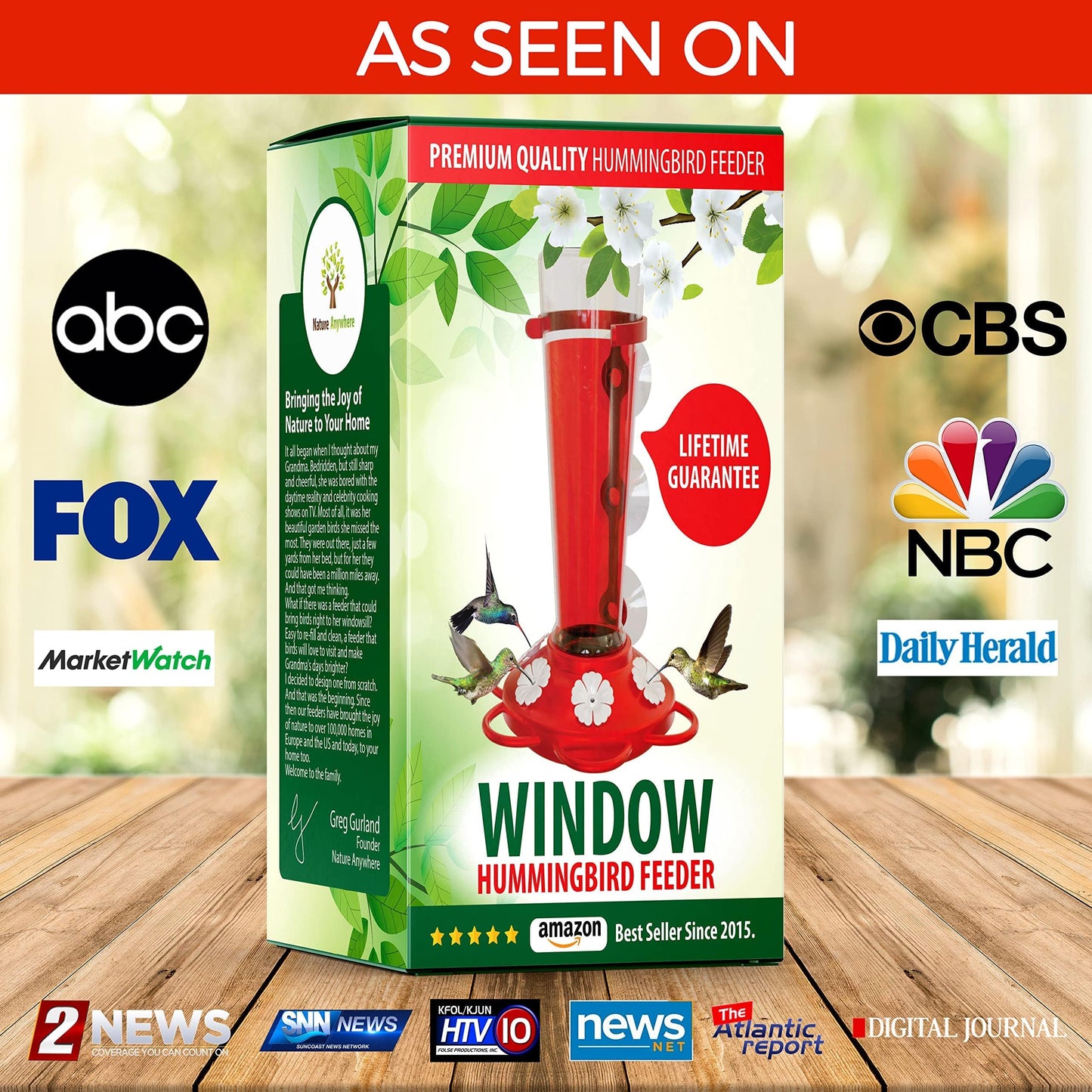 Large Leak Proof Window Hummingbird Feeders for Outdoors Hanging - Wasp and Bee Proof - Window Hummingbird Feeder for Outdoor - Window Mount
