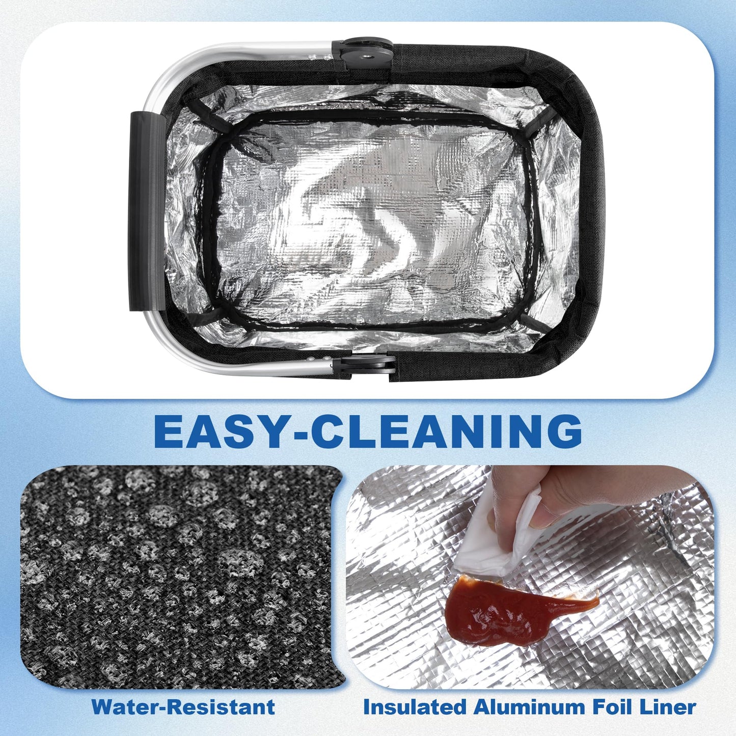 PGmoon Cleaning Caddy Organizer with Handle, Cleaning Tote Bag with Multiple Pockets for Cleaning Supplies, Products Storage, Housekeepers, Kitchen Cleaning Supplies (Black)