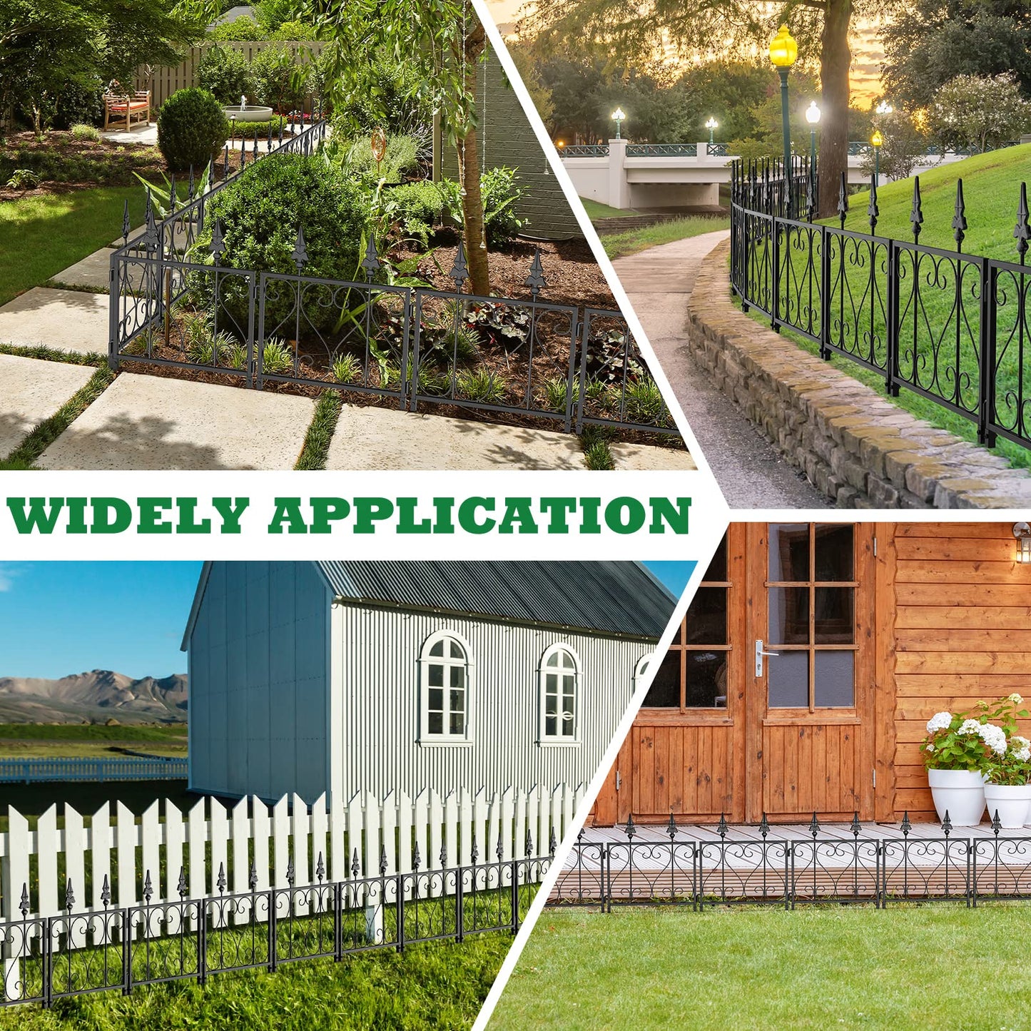 SHINOSKE Decorative Garden Fence 7 Pack 10 Ft (L) x 25 in (H) Metal Garden Fence Border No Dig Animal Dog Rabbit Fence Barrier Rustproof Flower Edging for Garden Patio Yard