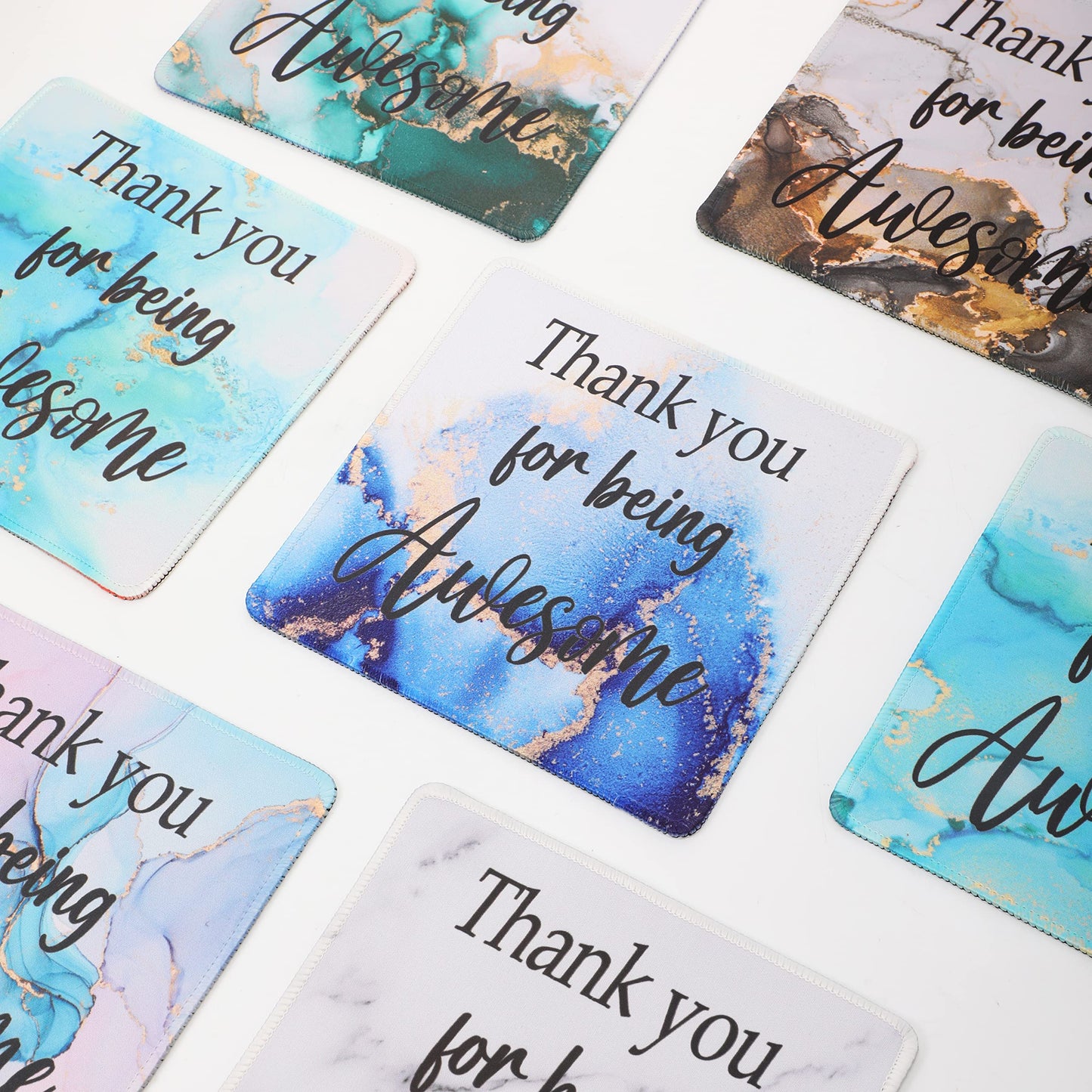 Datanly 12 Pcs Employee Appreciation Gift Bulk Mouse Pad Thank You for Being Awesome Gifts Non Slip Laptop Computer Marble Mouse Pad Thank You Gifts for Coworkers Employee Office Supplies