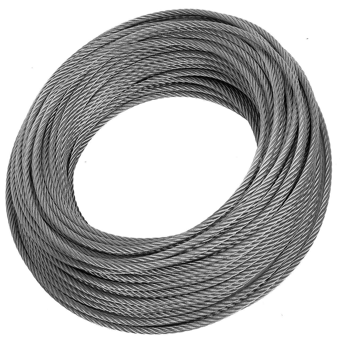 KEILEOHO 1/4 Stainless Steel Cable,164 Ft Wire Rope, 7 x 19 Construction Strand Core Aircraft Cables, Heavy Duty Cable Railing Wire Metal Rope for Deck Railing System, Breaking Tension 6400 Lbs