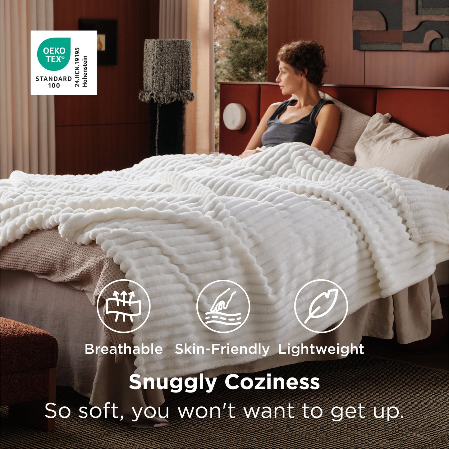 Bedsure Bedroom Decor White Queen Blanket, Bedding Gifts for Women Men, Soft Fluffy Fleece Cozy Fuzzy Plush Warm Queen Blanket for Bed, White Gifts for Her Him, 90x90