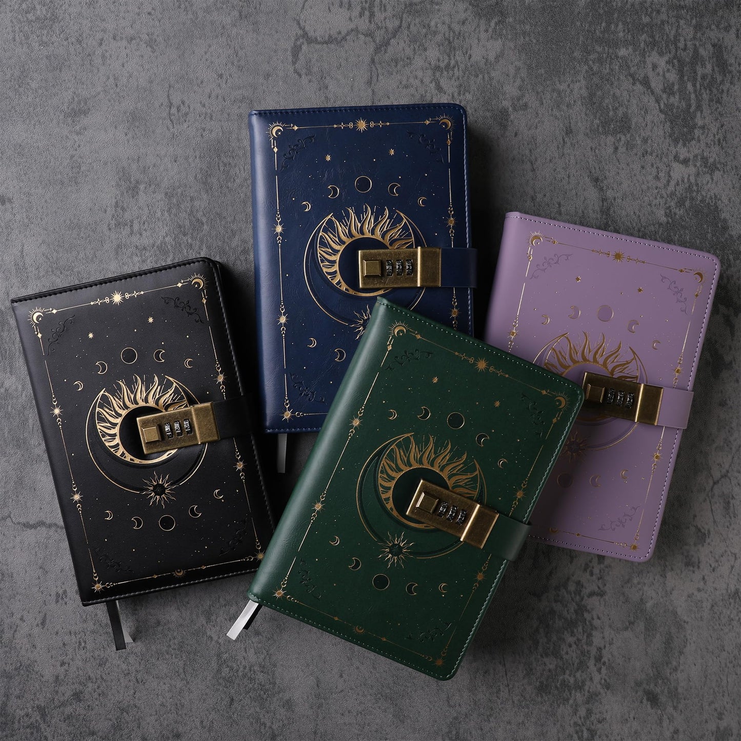 TIEFOSSI Diary with Lock, Vintage Locked Journal for Women Men, A5 Refillable Notebook with Lock, 224 Numbered Pages